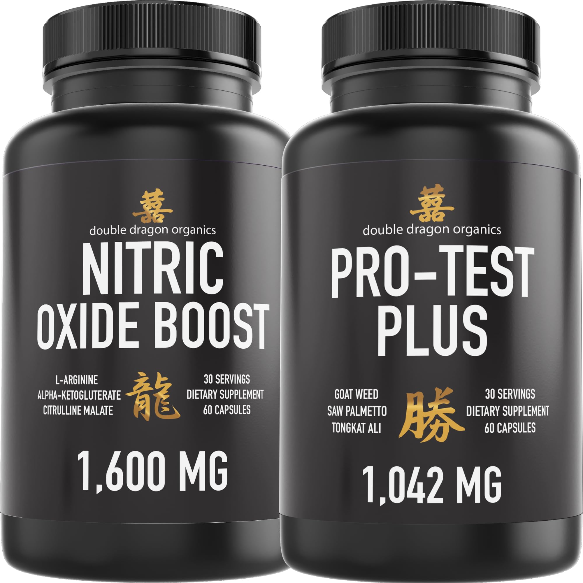 Double Dragon Organics Bundle de Pré-Treino com Óxido Nítrico - 120 cápsulas