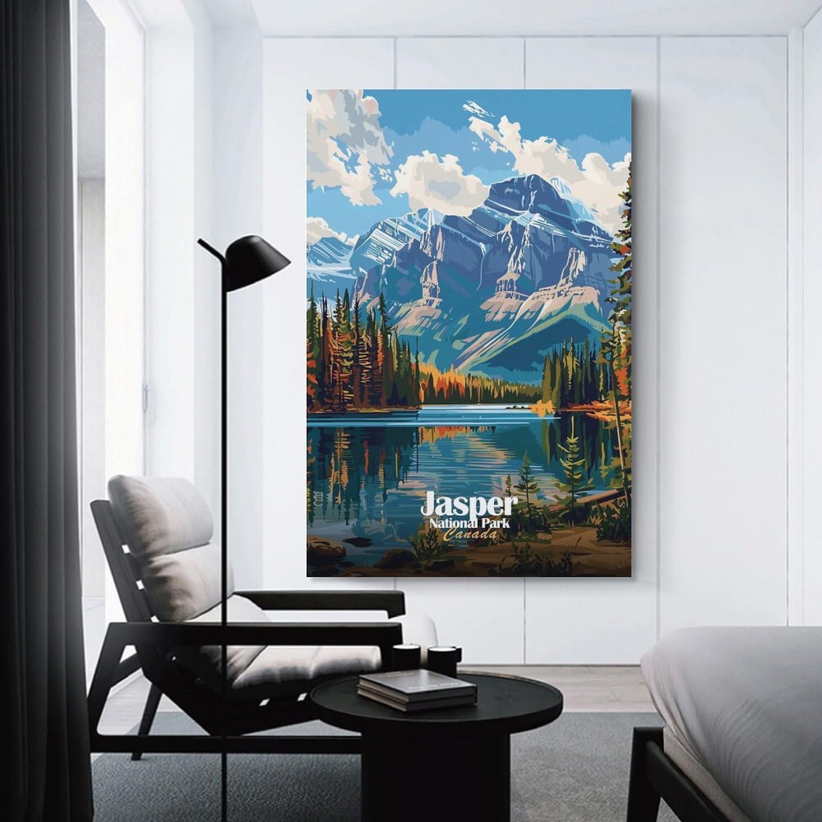 Junmoney Jasper National Park Canada Landscape Art Canvas Art Print, 20x30inch(50x75cm), for Bedrooms, Workspaces And Everyday Interiors, A Flexible Wall Accent for Shared Spaces