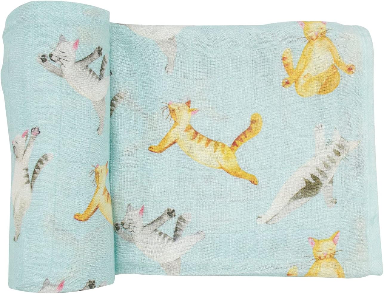 immispace - Ultra Soft Swaddle Blanket | Muslin Blankets for Girls & Boys | Newborns & Infants Gifts | 30% Organic Cotton + 70% Rayon | Large 47" x 47" | Machine Washable (Yoga Cat)