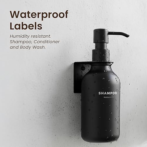 Miniatura 4 de MaisoNovo Dispensador de champú y acondicionador, dispensador de jabón de ducha montado en la pared, juego de 16.9 onzas líquidas, 1 botella de