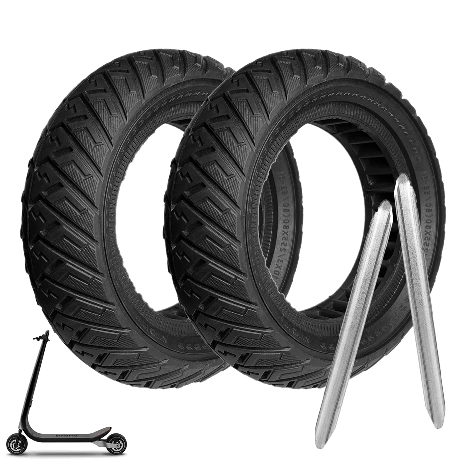 Photo 1 of 2 Pack 10x3 Solid Tire, 80/65-6 255x80 Tires Replacement