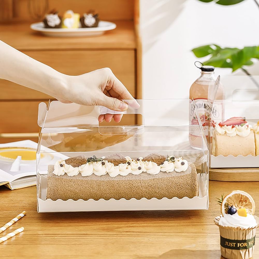 手提げロールケーキ箱 トレー付き 手提げ 6寸 131セット 6寸函 10枚 手提げロールケーキ箱 1パック(10枚) シモジマ