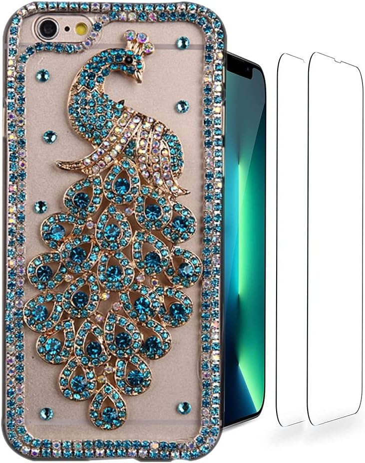Glitter Wallet Phone Case Compatible with Google Pixel 6 Pro - 3D Luxury Girls Women Shiny Bling Handcrafted Leather Cover with Screen Protector (2 Pack) - Pretty Pink Rose Flower Crown