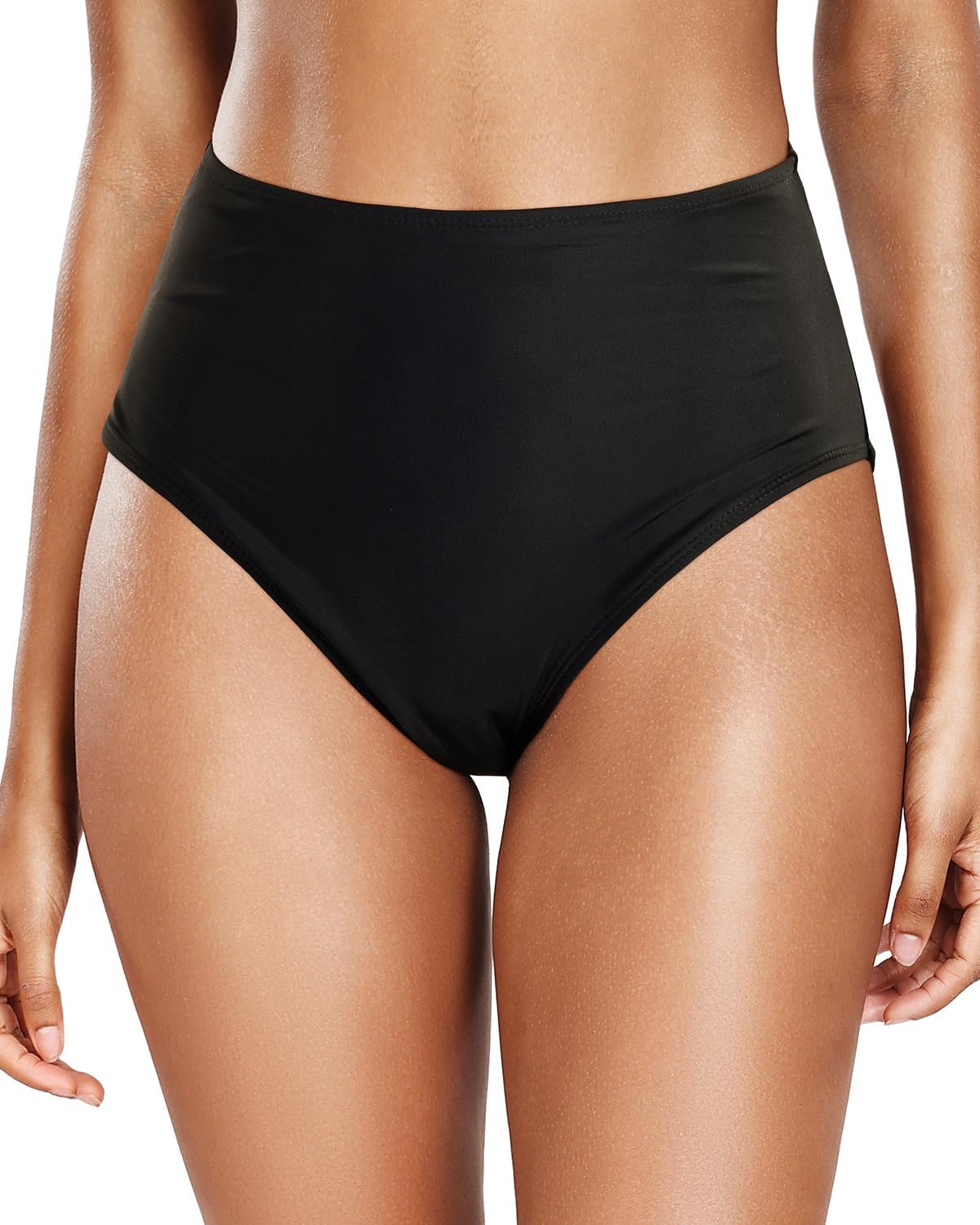 Tempt Me Womens High Cut High Waisted Bikini Bottoms Tummy Control Bathing Suit Bottoms Swim Bottom Swimsuit Bottom