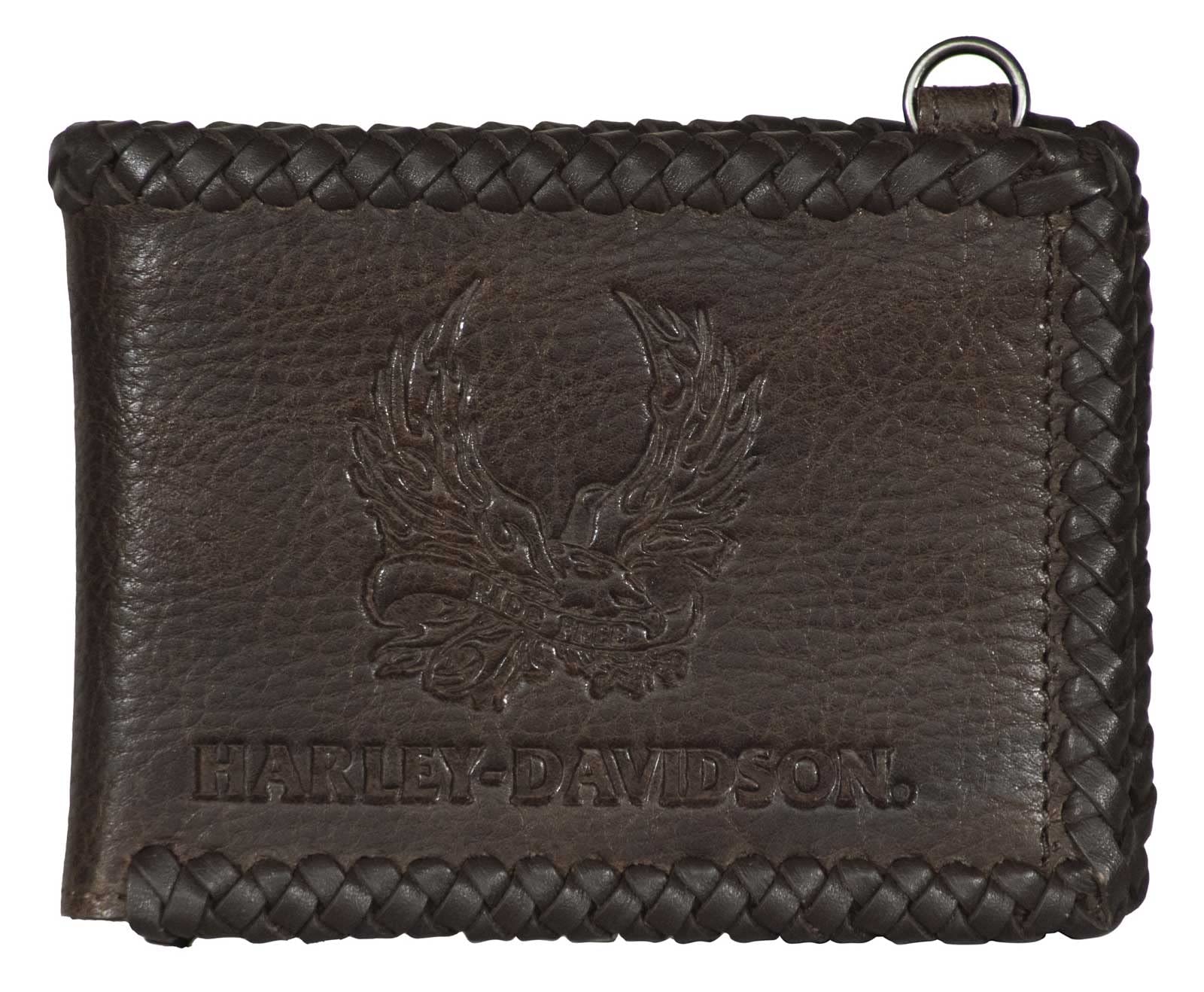 Harley-Davidson Men's Ride Free Bi-Fold Leather Wallet w/RFID Protection - Brown