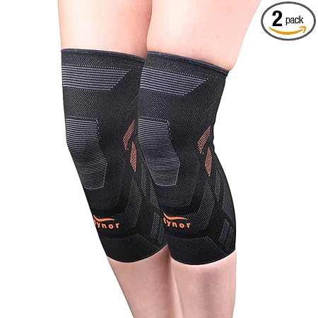 Tynor Knee Cap Air Pro, Black & Orange, Medium, Pack of 2