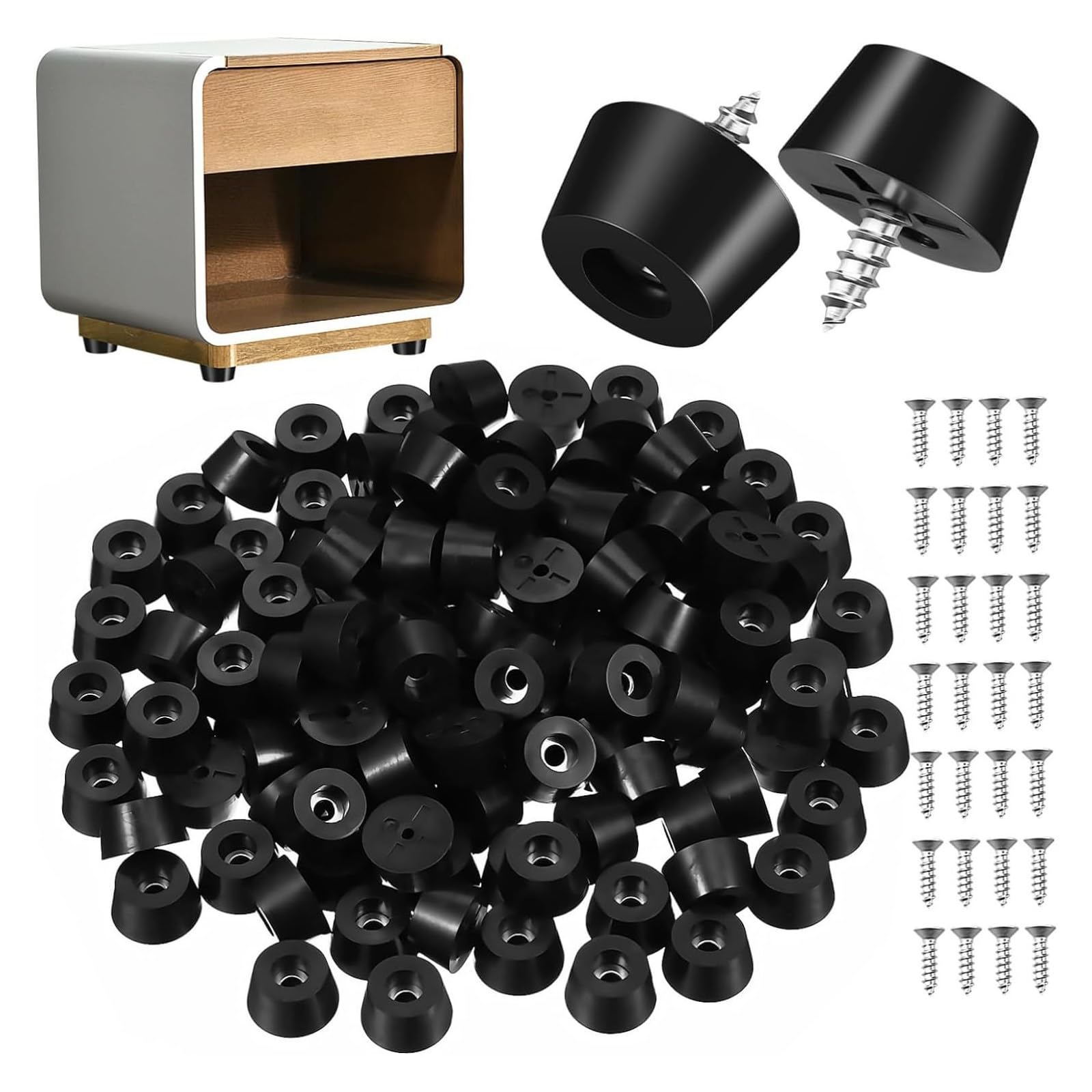 Kalttoy Multicolor 120Pcs Nonslip Cutting Board Feet Small Furniture Rubber Bumper Feet Pad For Cutting Board, Electronics, Wood Stools Nonslip Small Pvc Rubber With Stainless Steel Screws