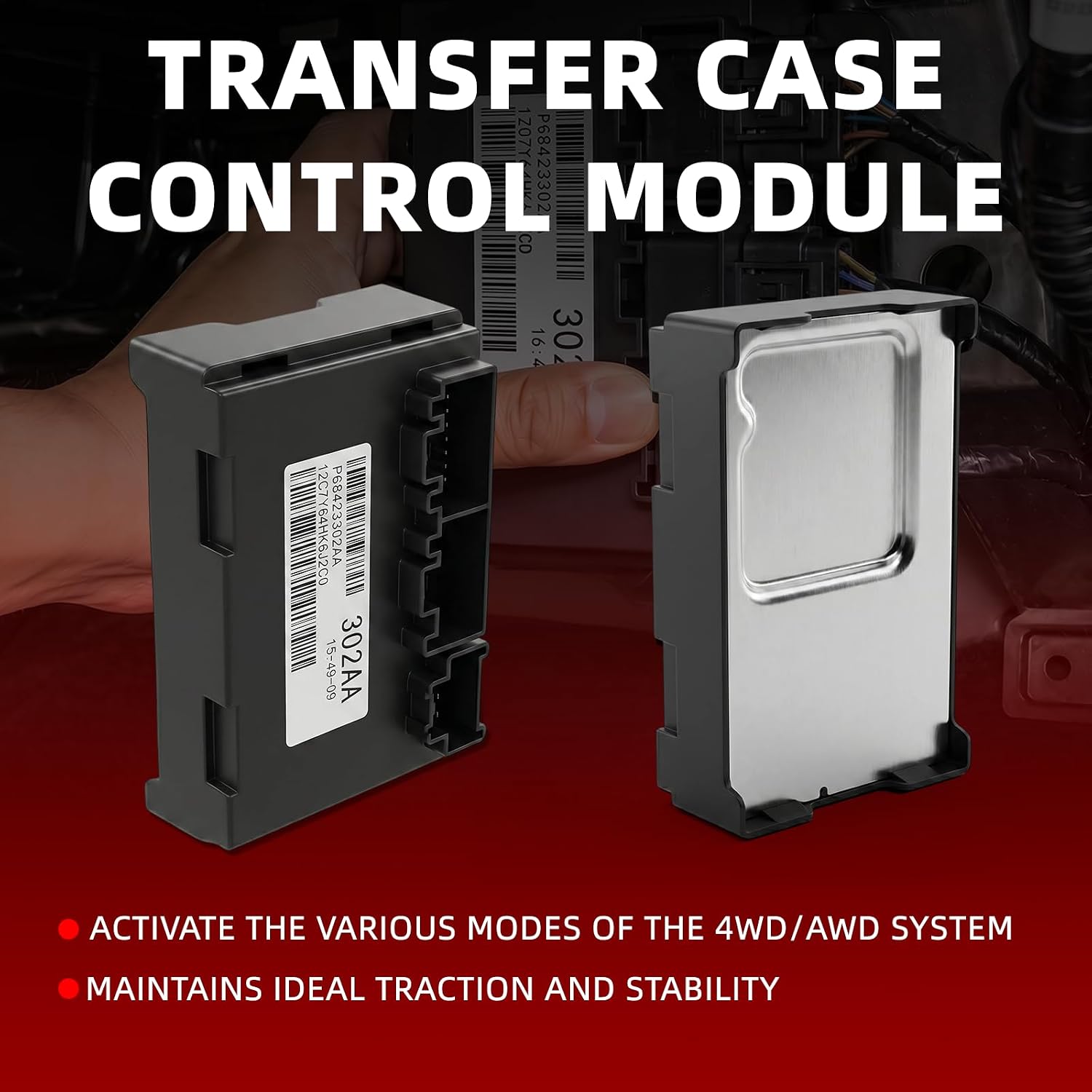68423302AA Transfer Case Control Module TCCM Compatible with 2019-2020 Jeep Grand Cherokee Dodge Durango AWD Replaces P68423302AA 68423302AA 8-Speed Auto