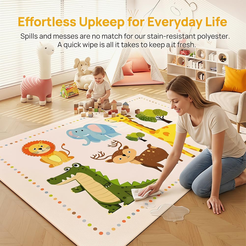 Alfombra Estampada Animal 80x120cm, Alfombra de Poliéster con Animales de Safari, Alfombras Decorativa Antideslizante para Salón Dormitorio