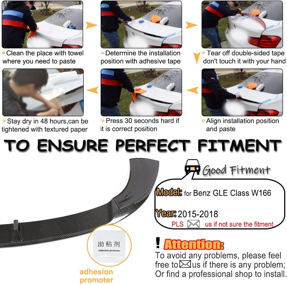Carbon Fiber Rear Spoiler for Mercedes-Benz GLE Class W166 GLE350 GLE40 GLE450 GLE500 GLE43 GLE63 AMG SUV 2015-2018 Customized Carbon Fiber Roof Window Spoiler Wing