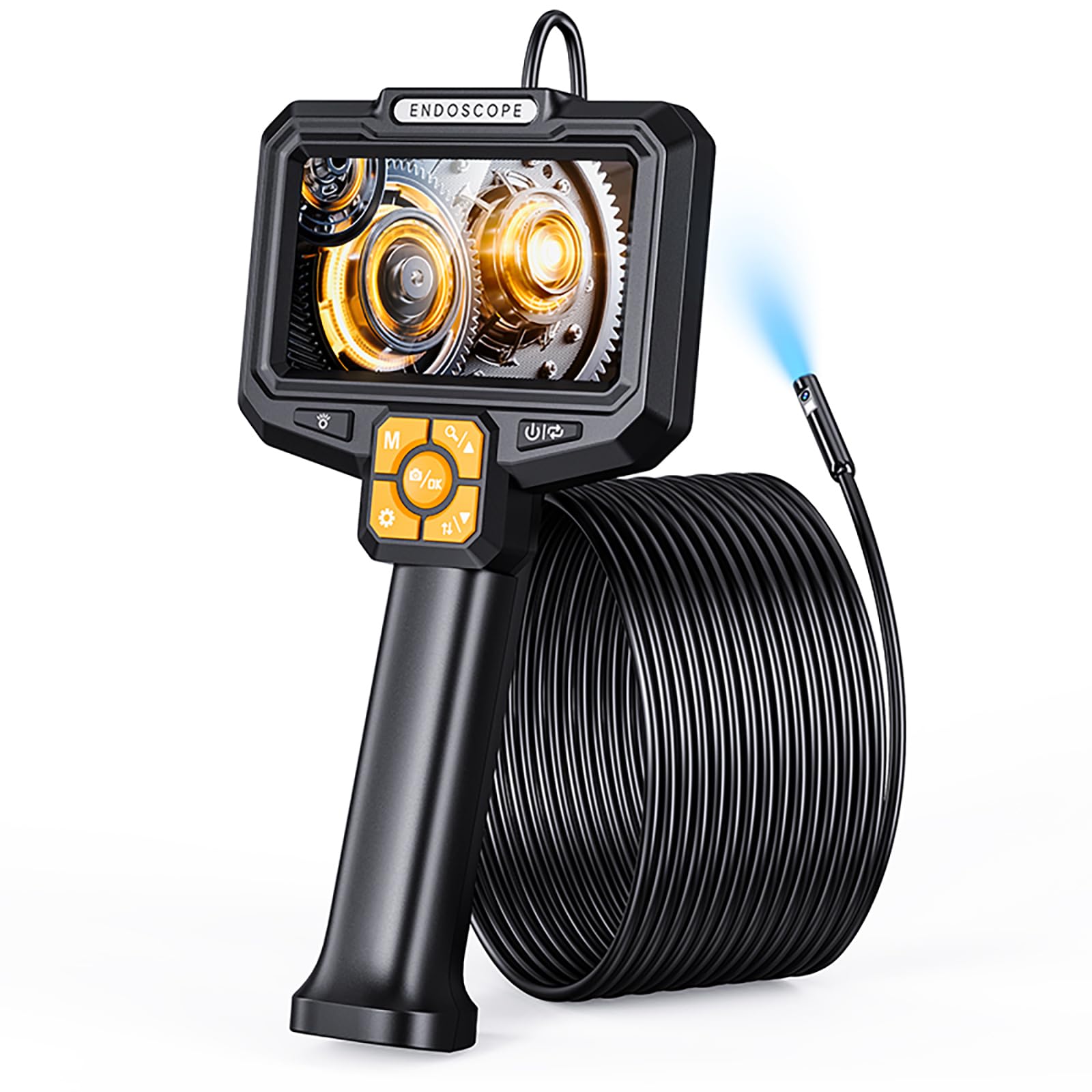 Dual Lens Industrial Endoscope, 1080P HD Borescope Inspection Camera with 5" IPS Screen, 8mm Waterproof Snake Camera with Light for Automotive, HVAC, Pipe, Drain & Engine Repair (5M (16.4FT))-image-38