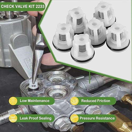 Miniatura 3 de Kit de válvula de retención/AR2233 Kit de válvula de repuesto para lavadora a presión AR Annovi Reverberi RMW y Rmv, repuesto para Mi-T-M 70-0409,