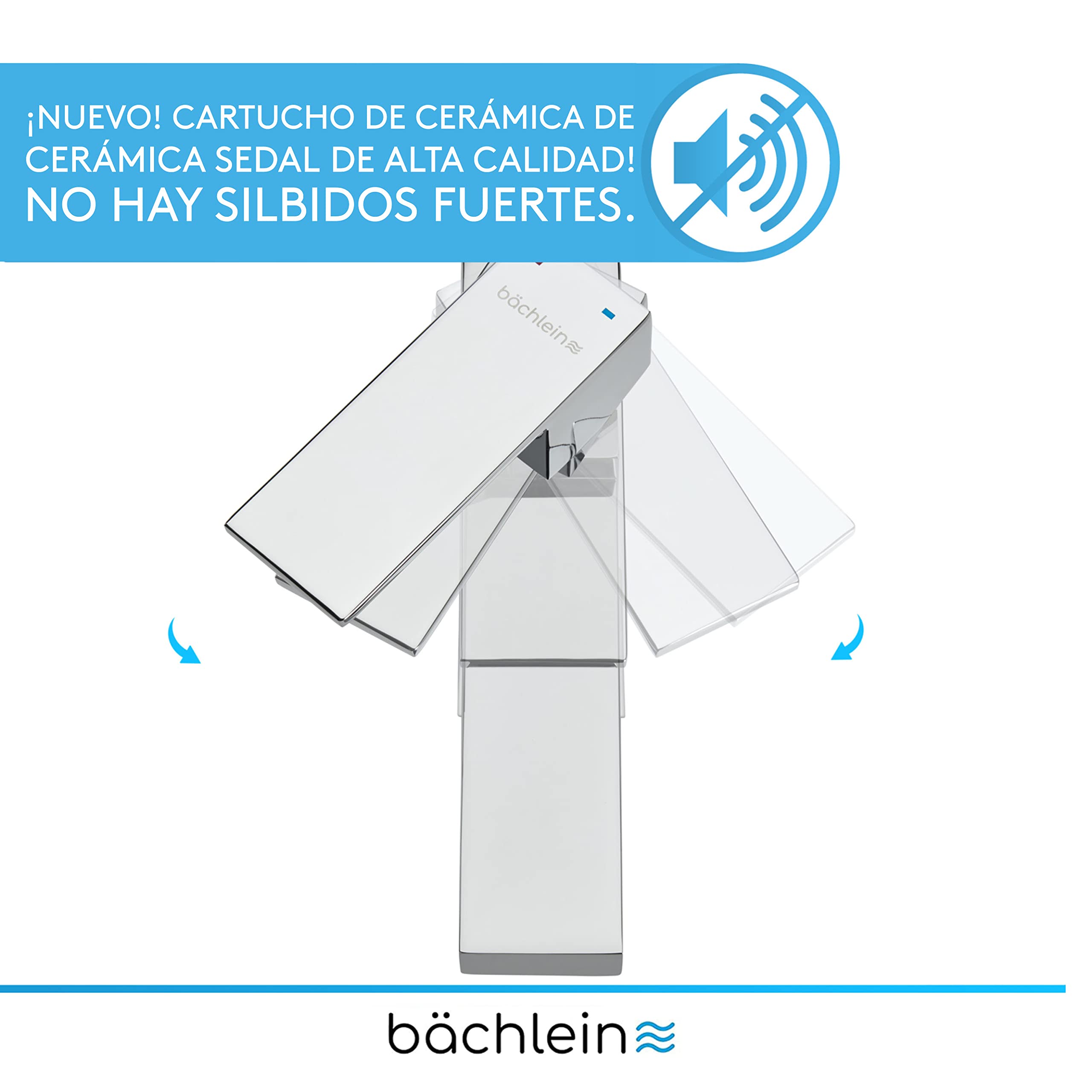 Bächlein Grifo Alto Para Baño [Angular] - Grifo Extra Alto con Caño de 215 mm de Altura Para Lavabo Sobre Encimera, Grifo de Lavabo Caño Alto
