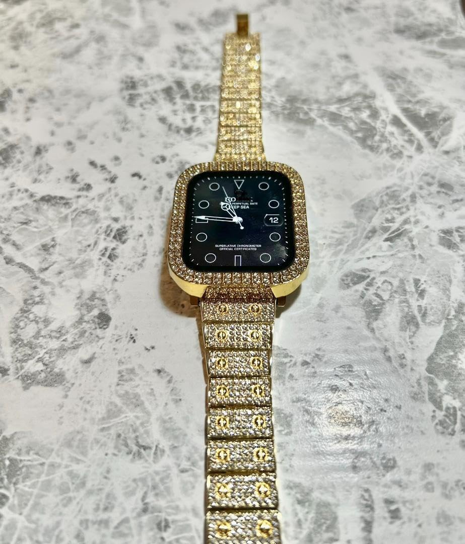 45mm 金色 apple watch ラバーバンド カスタム 金属 ステンレス