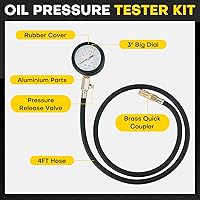 Vista 3 de Kit de probador de presión de aceite 0-140 PSI Cilindro de motor de aceite de presión de aceite probador de diagnóstico conjunto de herramientas