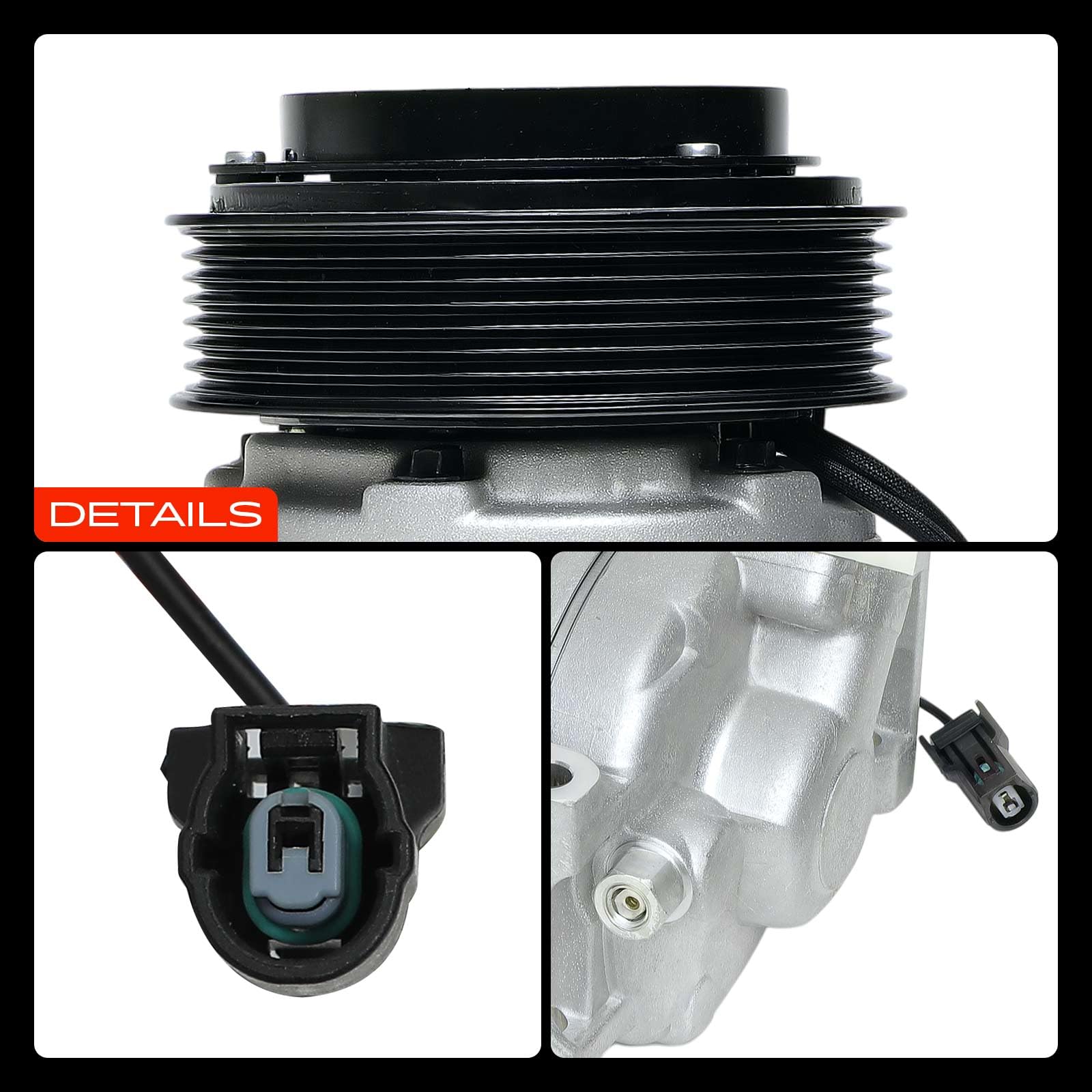 Frankberg Klimaanlagen Kompressor mit Kupplung Diesel Kompatibel mit CR-V III RE 2.2i-CTDi 4WD 2.2L (103 KW/140 PS) Replace# 38810R06G01, inkl. Öl vorbereift