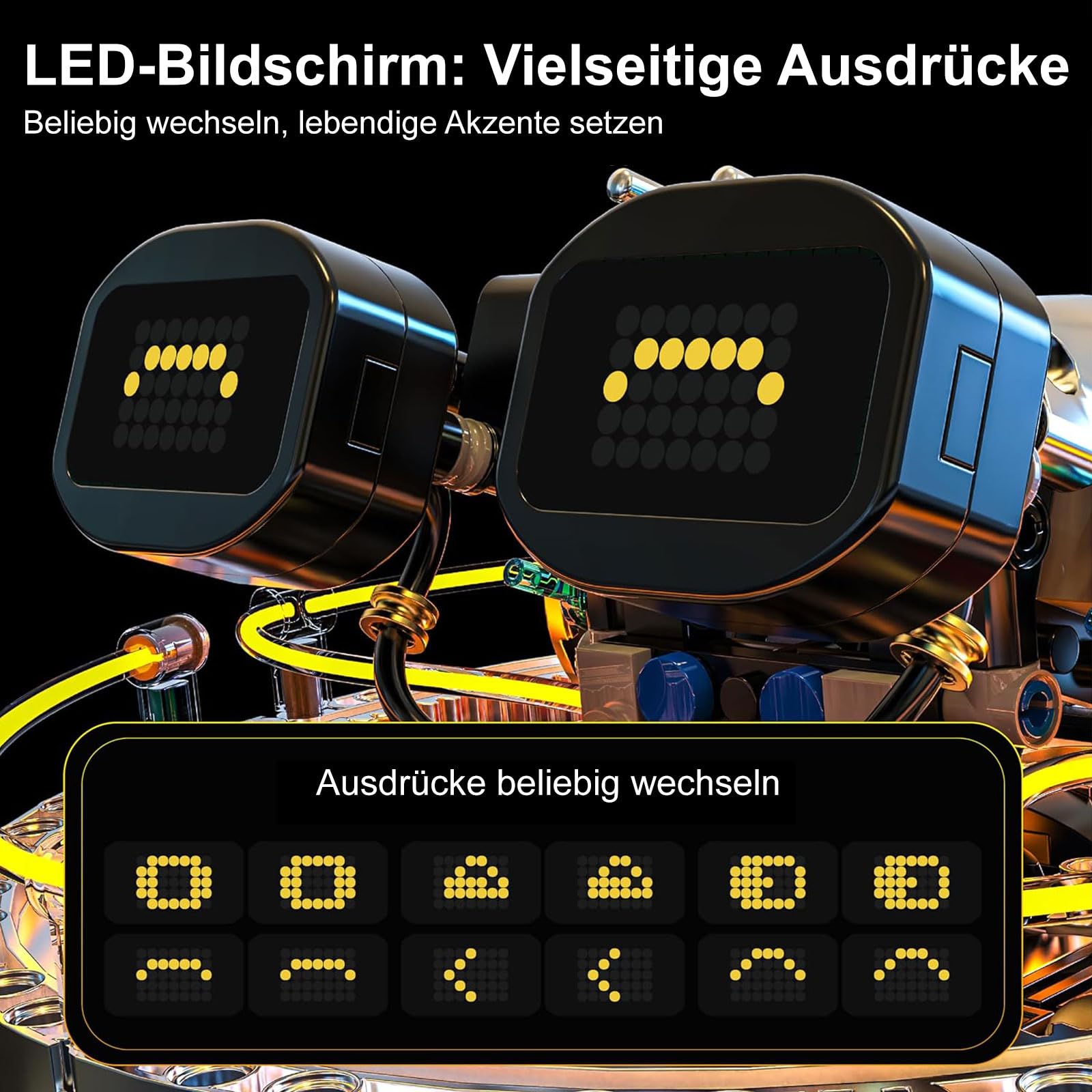 Roboter Bausatz ab 8 Jahren, Programmierbarer STEM Roboter, 804 Teile Technik Spielzeug, APP & RC Steuerung, Sphärischer RC Roboter für Kinder, 17 LED Ausdrücke, Lernspielzeug