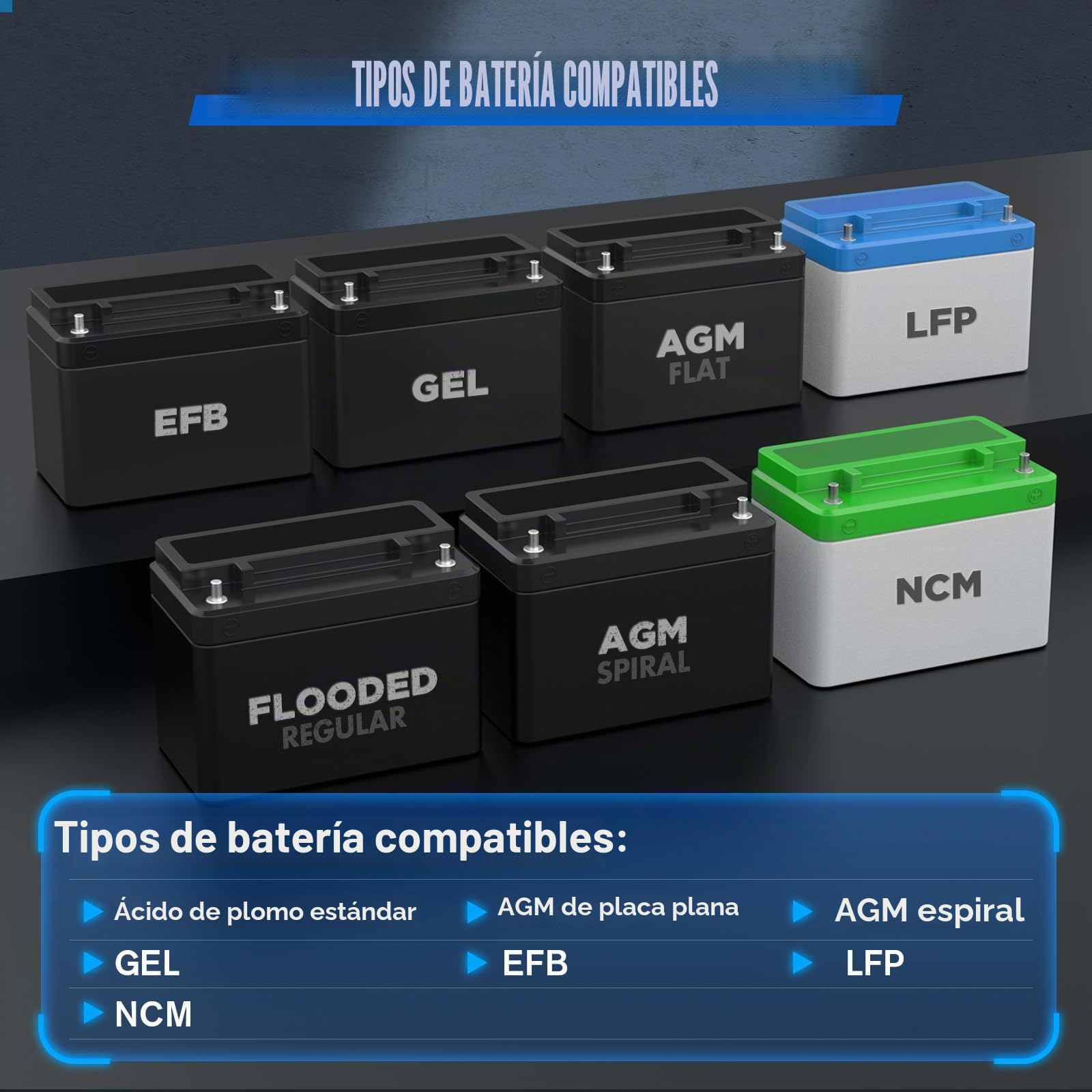 AUTOOL Cargador de Baterías para Automóviles Fuente de Alimentación Programable (EM385)