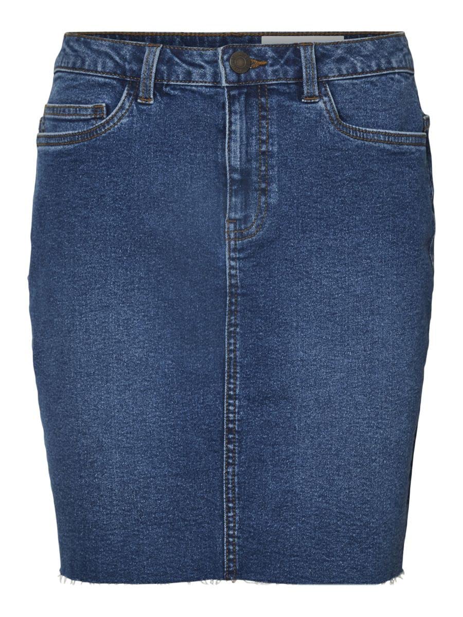 Noisy May Women's NMBE Callie HW DNM Skirt VI136MB NOOS BG, Medium Blue Denim, S