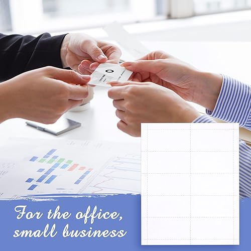 Miniatura 6 de 2000 tarjetas de presentación imprimibles en blanco de 3.5 x 2 pulgadas, tarjetas de visita perforadas pesadas de doble cara para impresión láser de