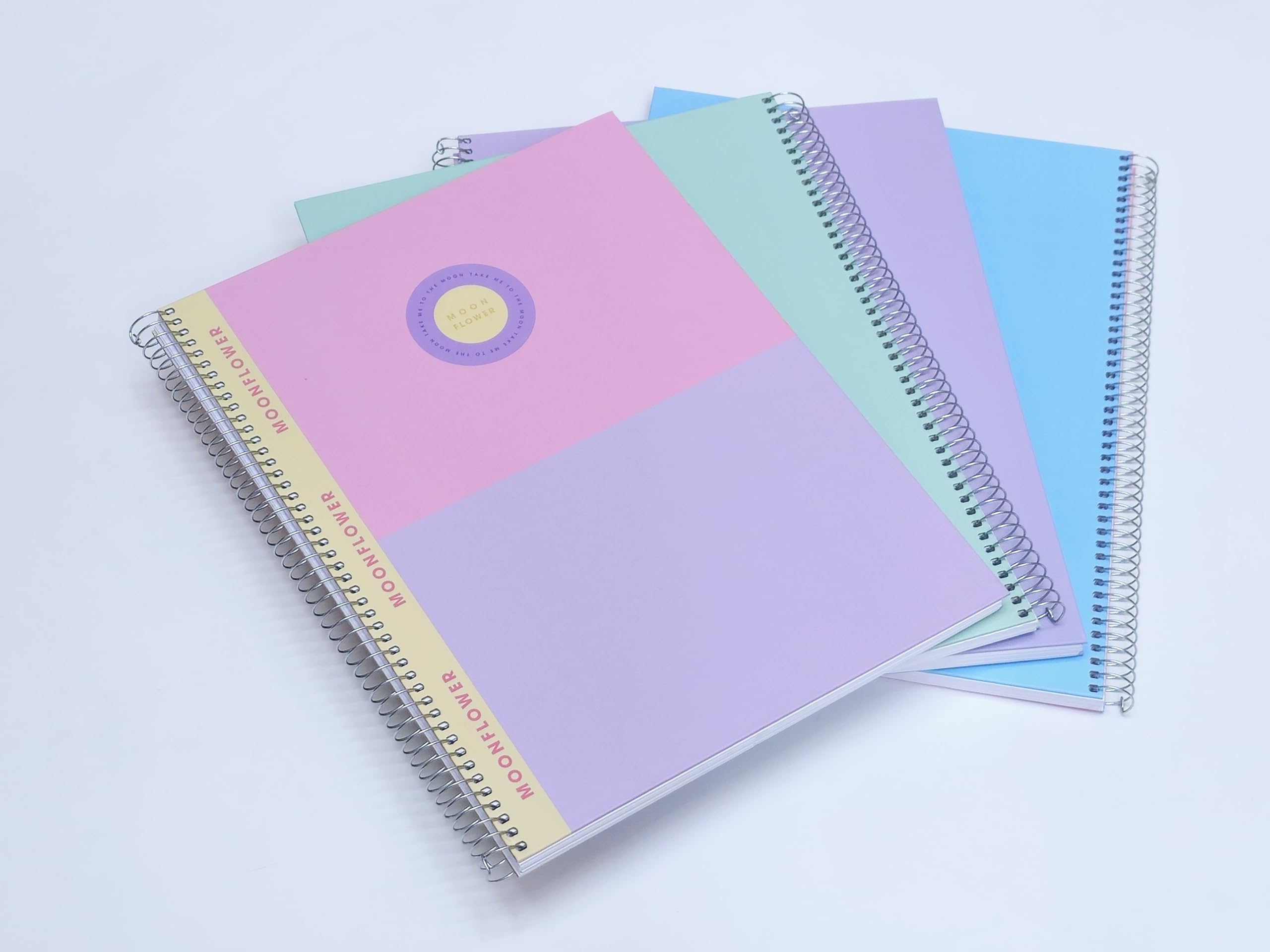 Ambar Moon Flower Compus 80 Sheets Hard Cover Spiral Note Book 5-Pack, A4 Size