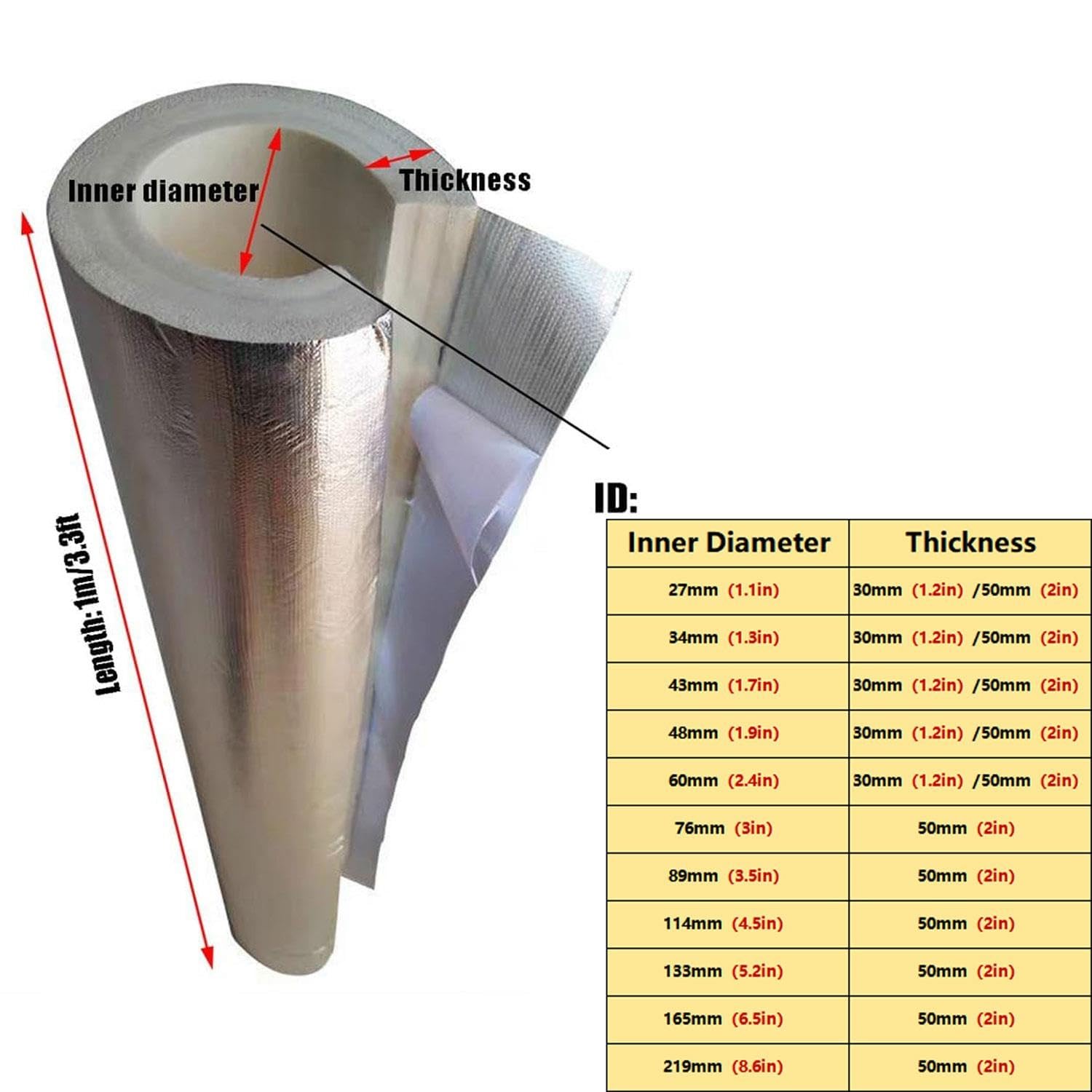 Tubos de espuma aislantes Tubos aislantes autoadhesivos Papel de aluminio