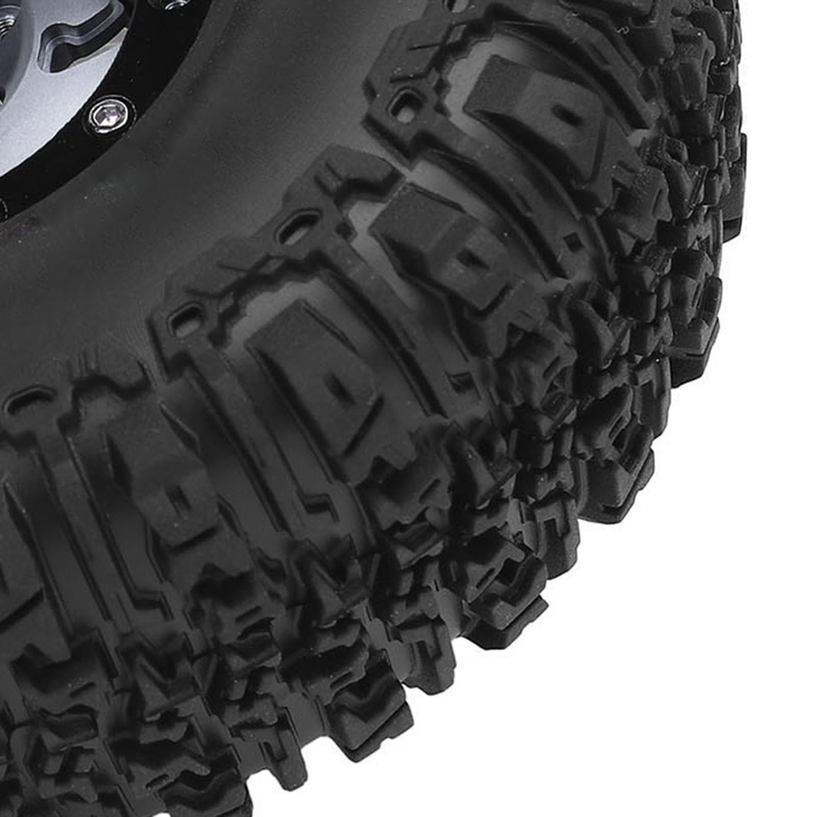 4 szt. Zestaw Opon do kół RC, Stylowe Tworzywo Sztuczne Stop Aluminium RC Zestaw Opon do kół Gąsienicowych RC Piasta Koła do Samochodu RC (Kolor Ti)