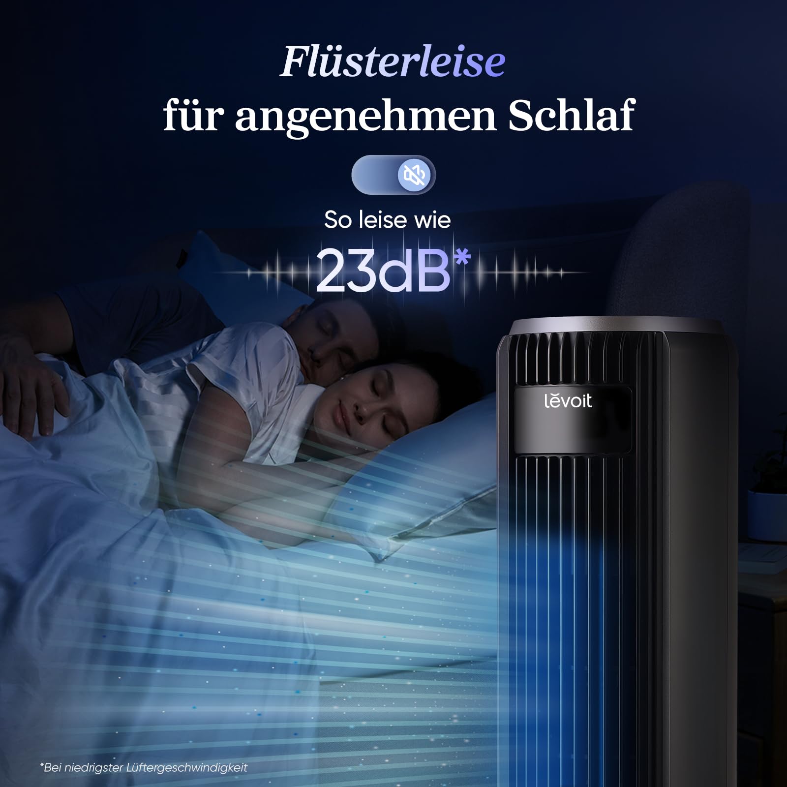 Levoit Kompakt Turmventilator DC Motor – Leise Tischventilator Mit Fernbedienung & Oszillation