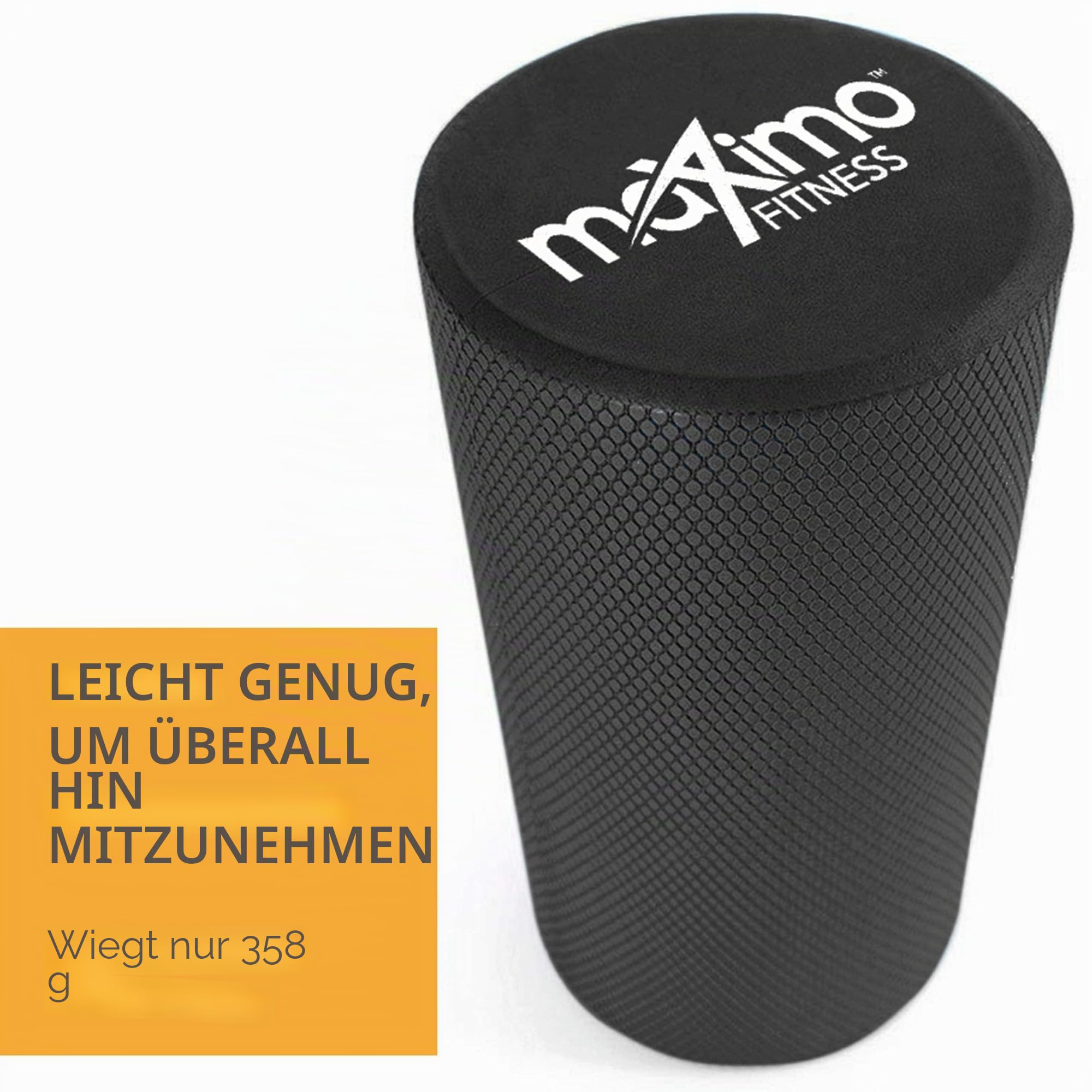 Maximo Fitness Faszienrolle für Wirbelsäule & Rücken, Beine, Arme (45x15 cm) - Mittel-Harte Massagerolle für Yoga, Pilates, Regeneration nach Sport