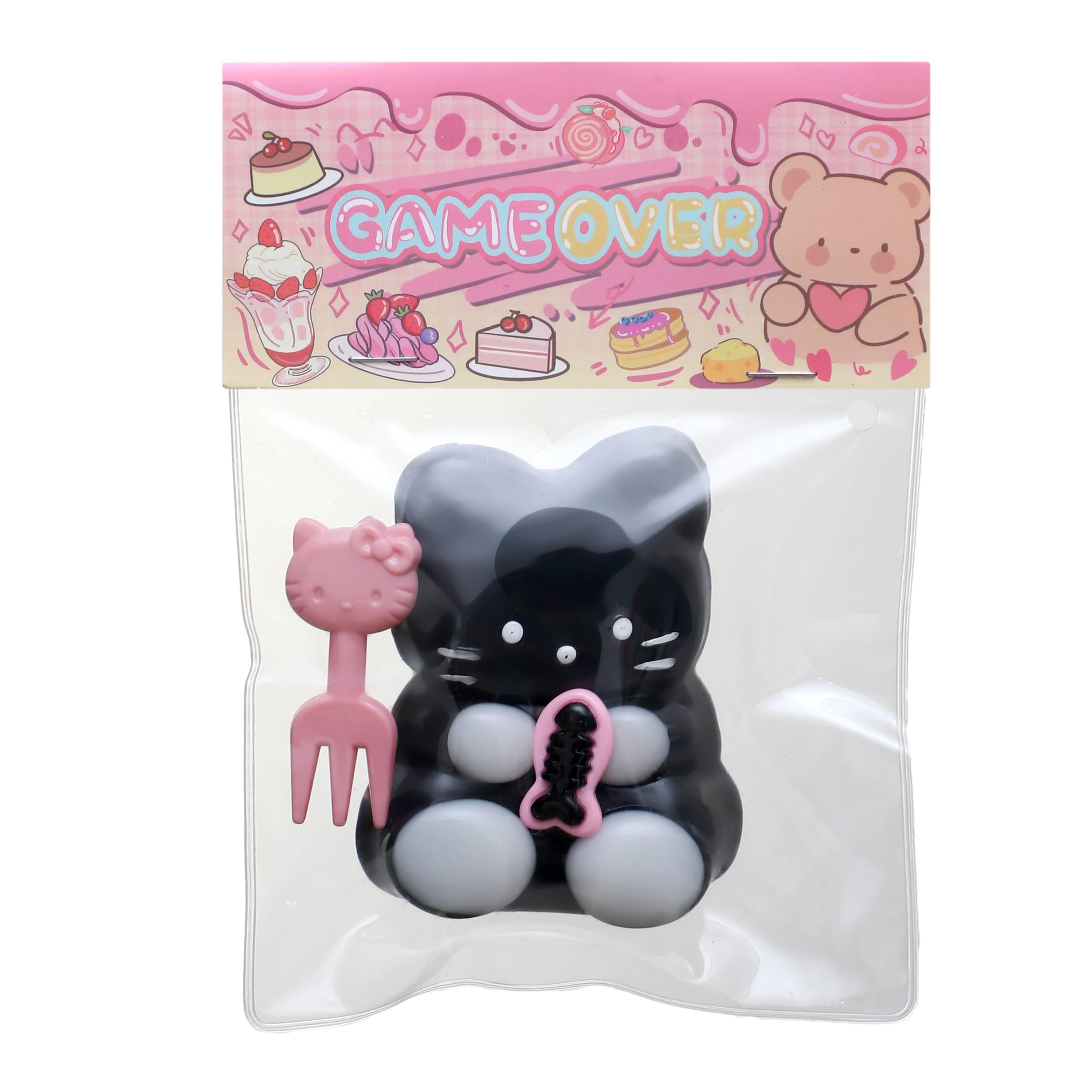 CaenyoHandmade Kitten Taba Squishy Toys Ultra Soft Squishy Fidget Toys Squeeze Toys for Stress Relief (Kitten Black)