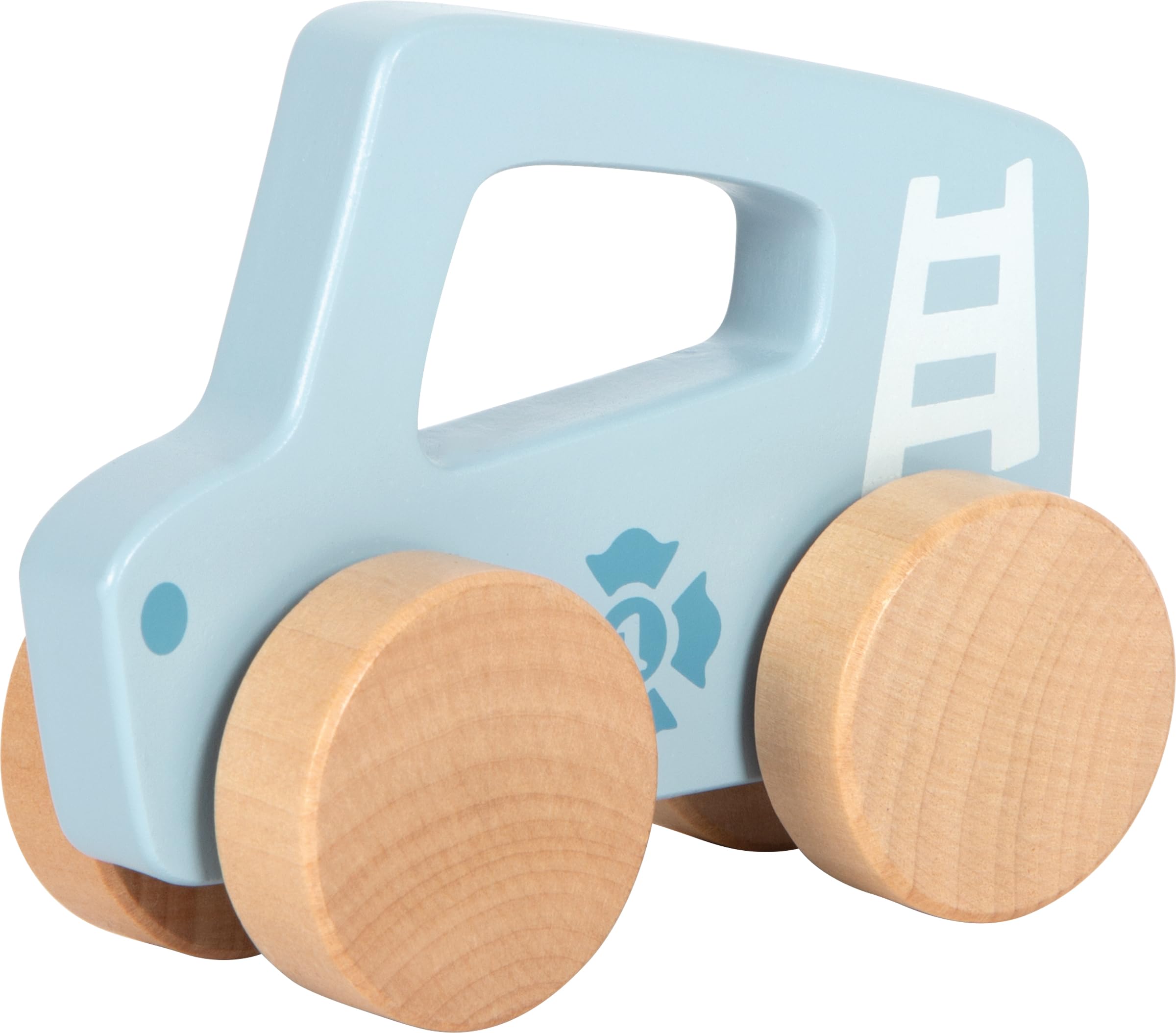 Small Foot automobilina Blu in Legno, 2 in 1, per la motricità dai 6 Mesi in su, 12710