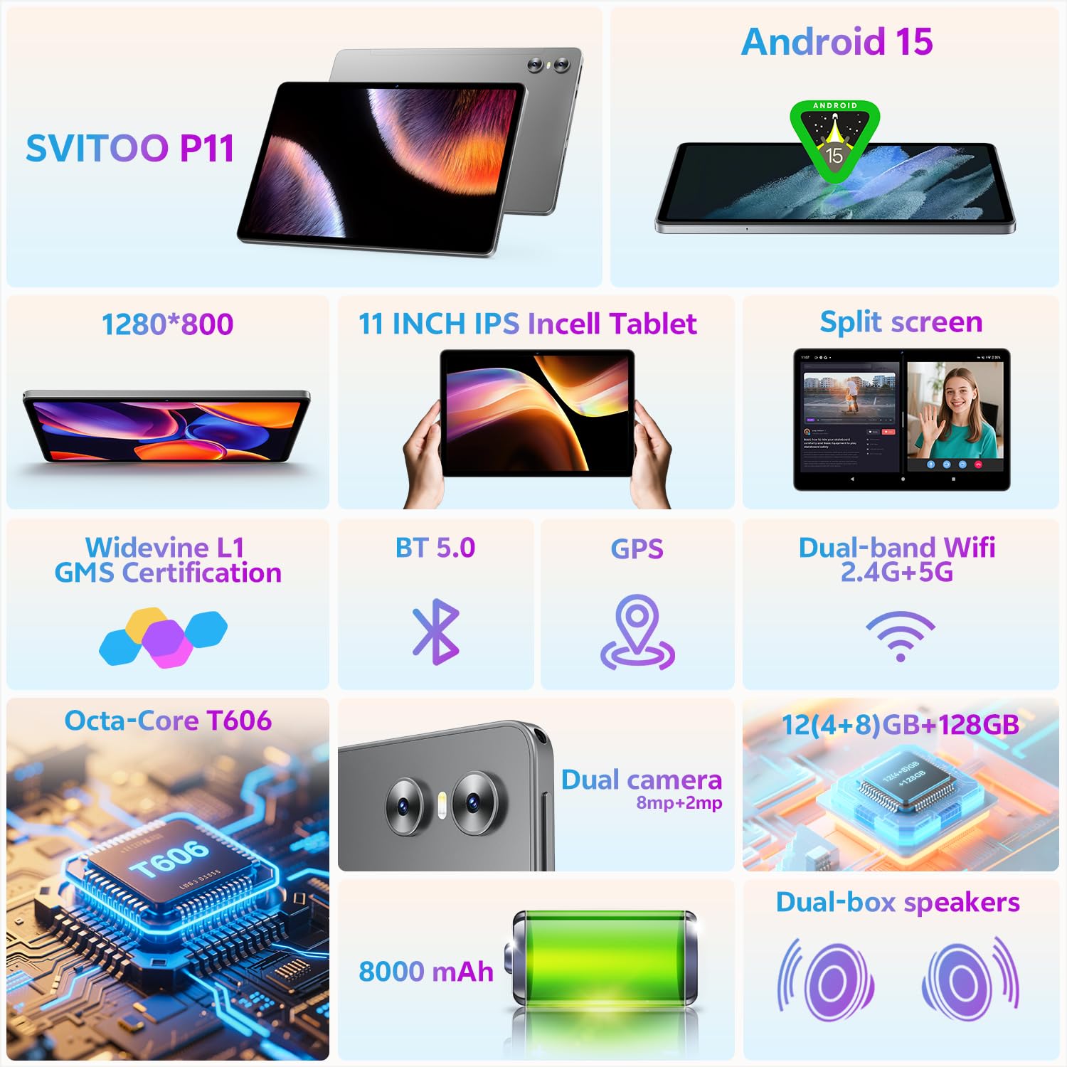 ❤️1品限り❤️SVITOO P11 タブレット 11インチ Android 15 Amazon.com : SVITOO Android Tablet, 11 inch Android 15