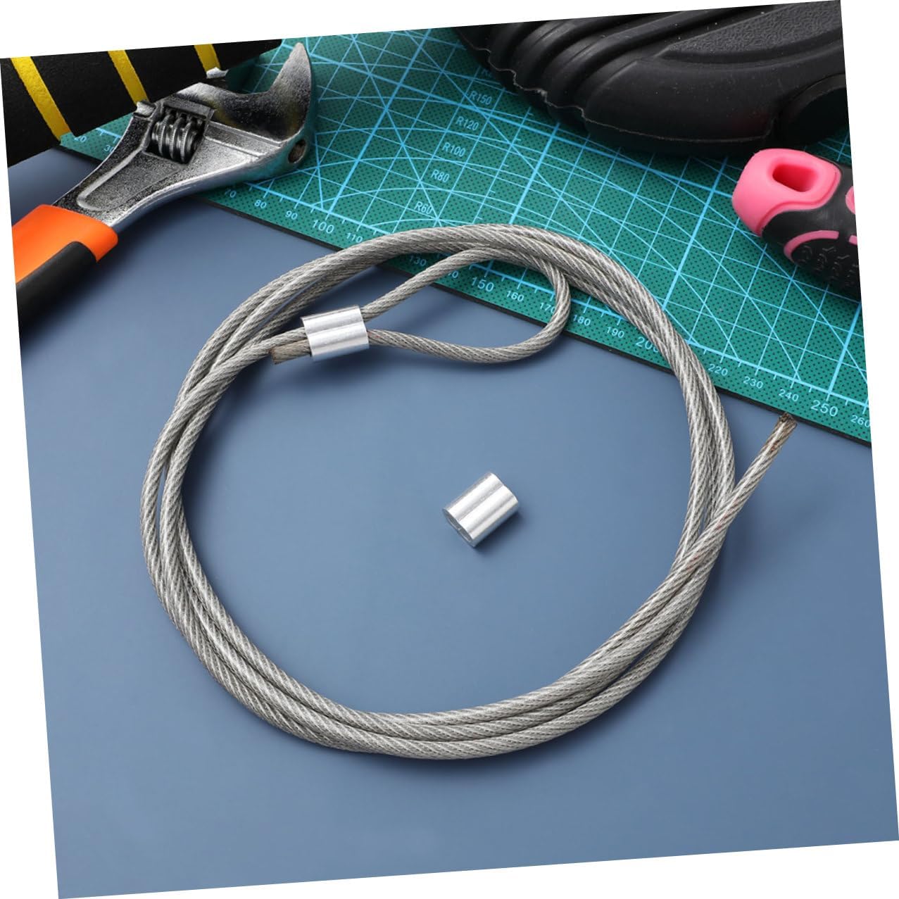 Amosfun 2pcs Basketball Net String Wire Replacement, Heavy Duty Coated Steel Cord with Aluminum Buckle, Sturdy Basketball Rim Net Cord for Outdoor Standard Hoops and Backboard Accessories