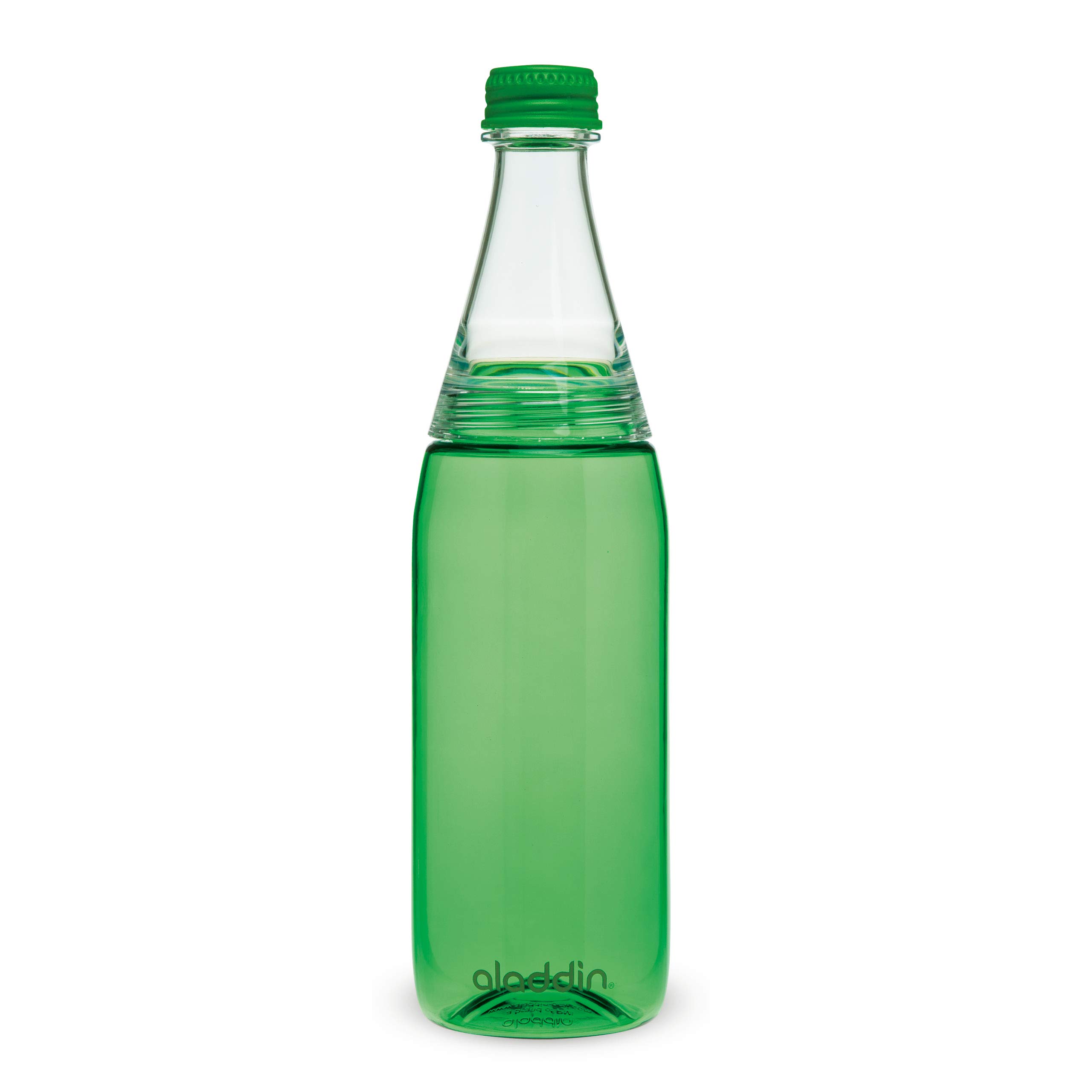 Fresco Twist & Go Water Bottle 0.6L Green – Two-way leakproof lid for easy filling and cleaning | Carbonated beverage friendly | BPA-Free | Smooth Drinking Spout | Dishwasher Safe