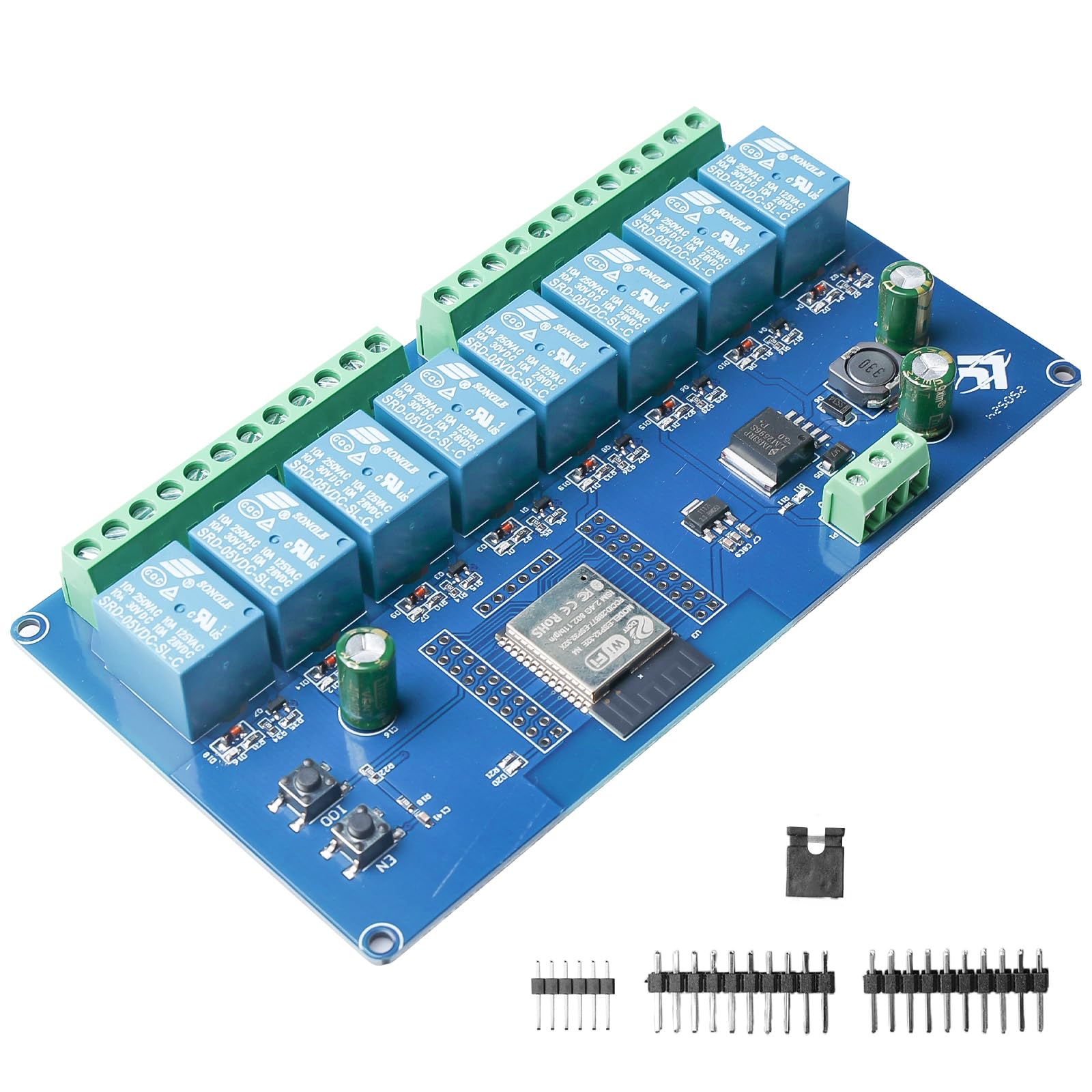 ESP 8-kanałowy moduł przekaźnika, WiFi Bluetooth BLE moduł przekaźnika ESP-32, płyta rozwojowa, DC 5-30 V, przekaźnik do płyty rozwoju wtórnego ESP (LC-Relay-ESP-8R-D5)