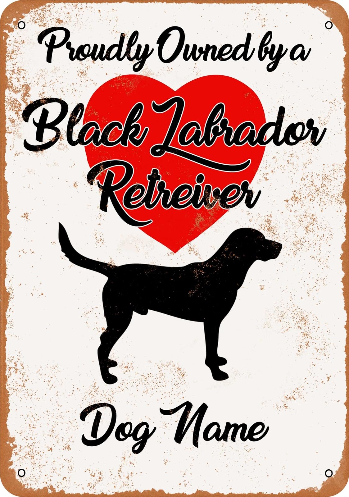 Miaomansenstore Metal Sign - Custom Dog Name - Black Lab Retriever 3 - Vintage Look Home Decor