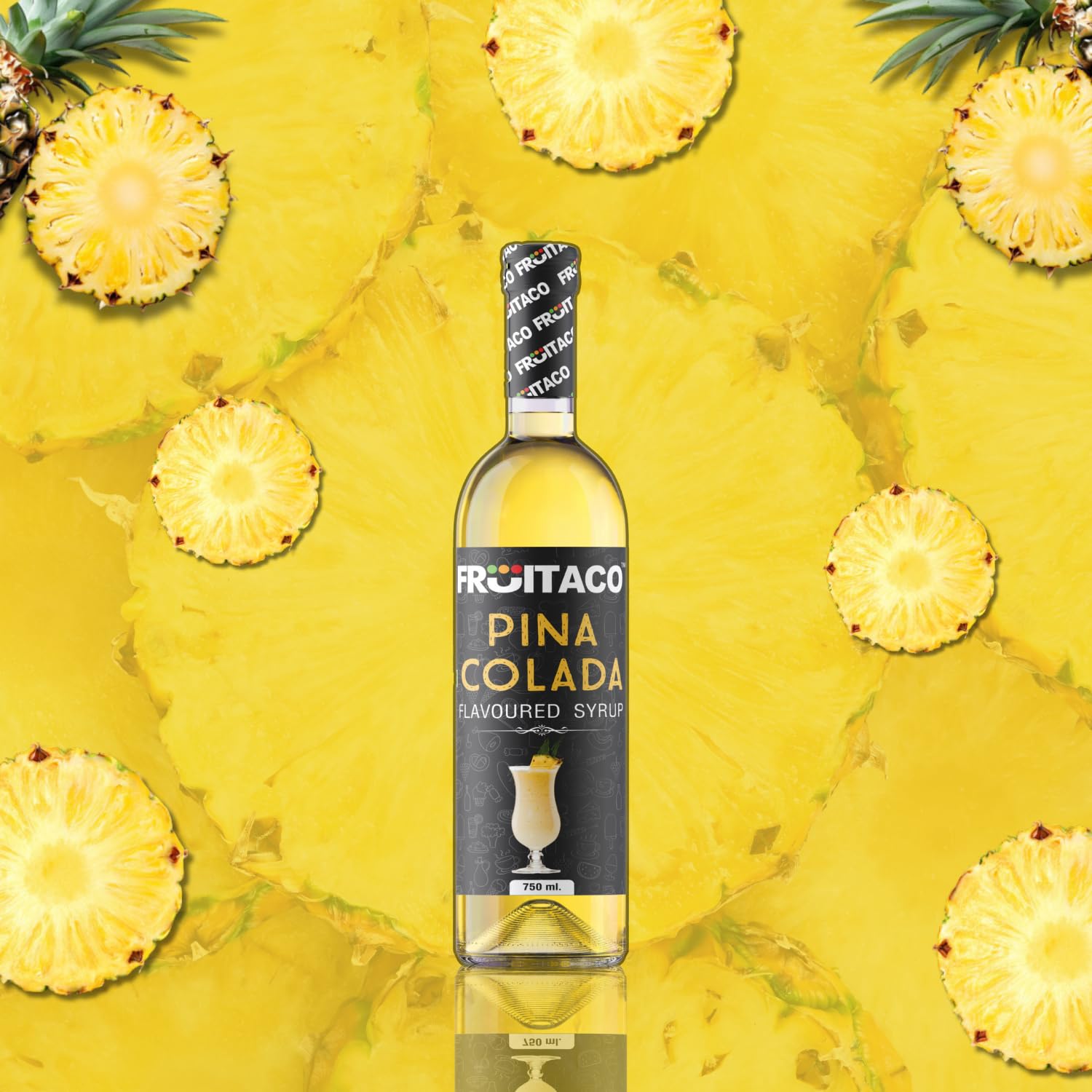 Fruitaco Pina Colada Syrup: Perfect Mixer For Enhancing Mocktails & Cocktails, Drinks, And Mojitos At Parties, Conveniently Packaged In A 750Ml Bottle For All Your Mixing Needs - Image 4 thumbnail