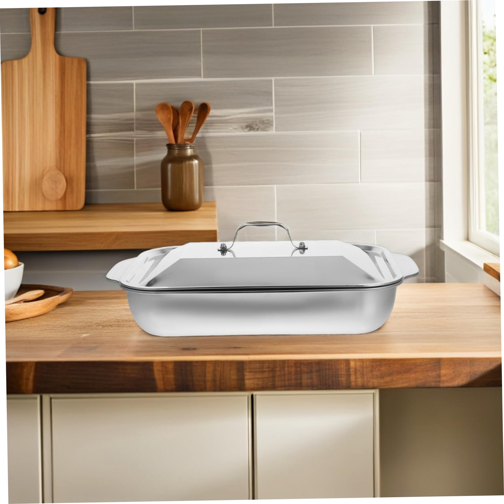 Garneck 1 Set Pirofila Profonda Rettangolare per BBQ e Facile da Design