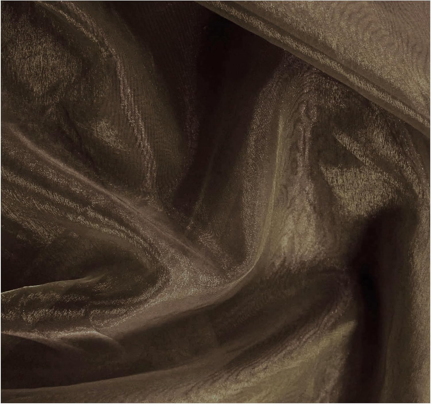 mds Pack of 40 Yards Long Bridal Solid Sheer Organza Fabric Bolt for Wedding Dress, Fashion, Crafts, Decorations, backdrop, Christmas Craft Supplies, Silky Shiny Organza Fabrics 44” Wide- Coffee