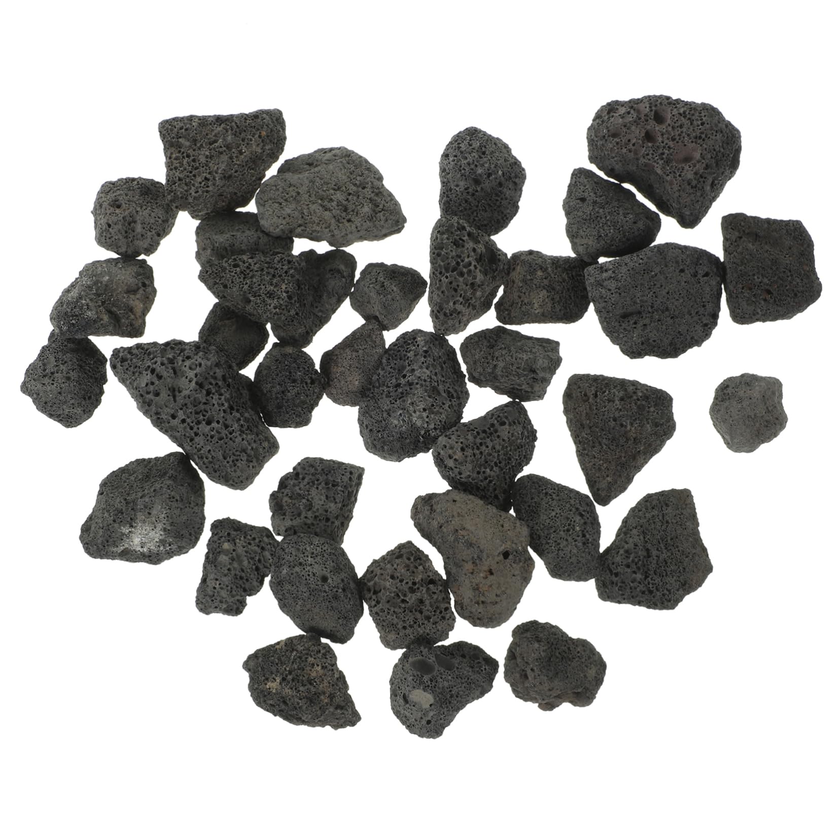 Garneck Fish Tank Aroma Pad Decor Volcanic Natural Decorative Stones 2-3cm 500g Pack Your Tank's Beauty, Black, 3x3cm