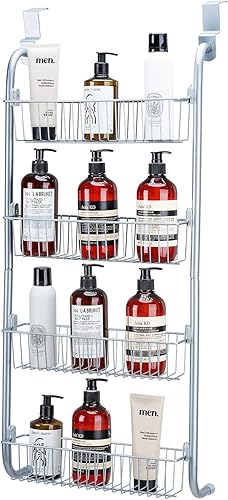 HOMERACK Organizador de despensa de 4 niveles organizador de puerta de despensa de metal resistente con 4 cestas estante de especias colgante