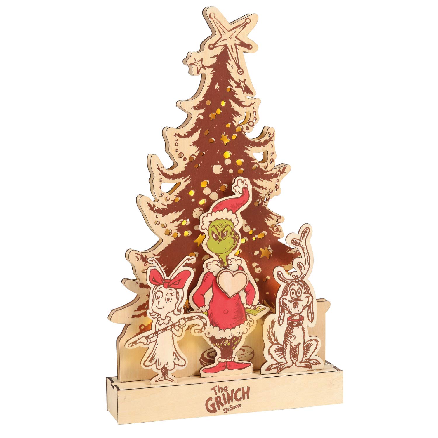 Department 56 Flourish Dr. Seuss The Grinch Tree Lit Figurine, 15 Inch, Multicolor