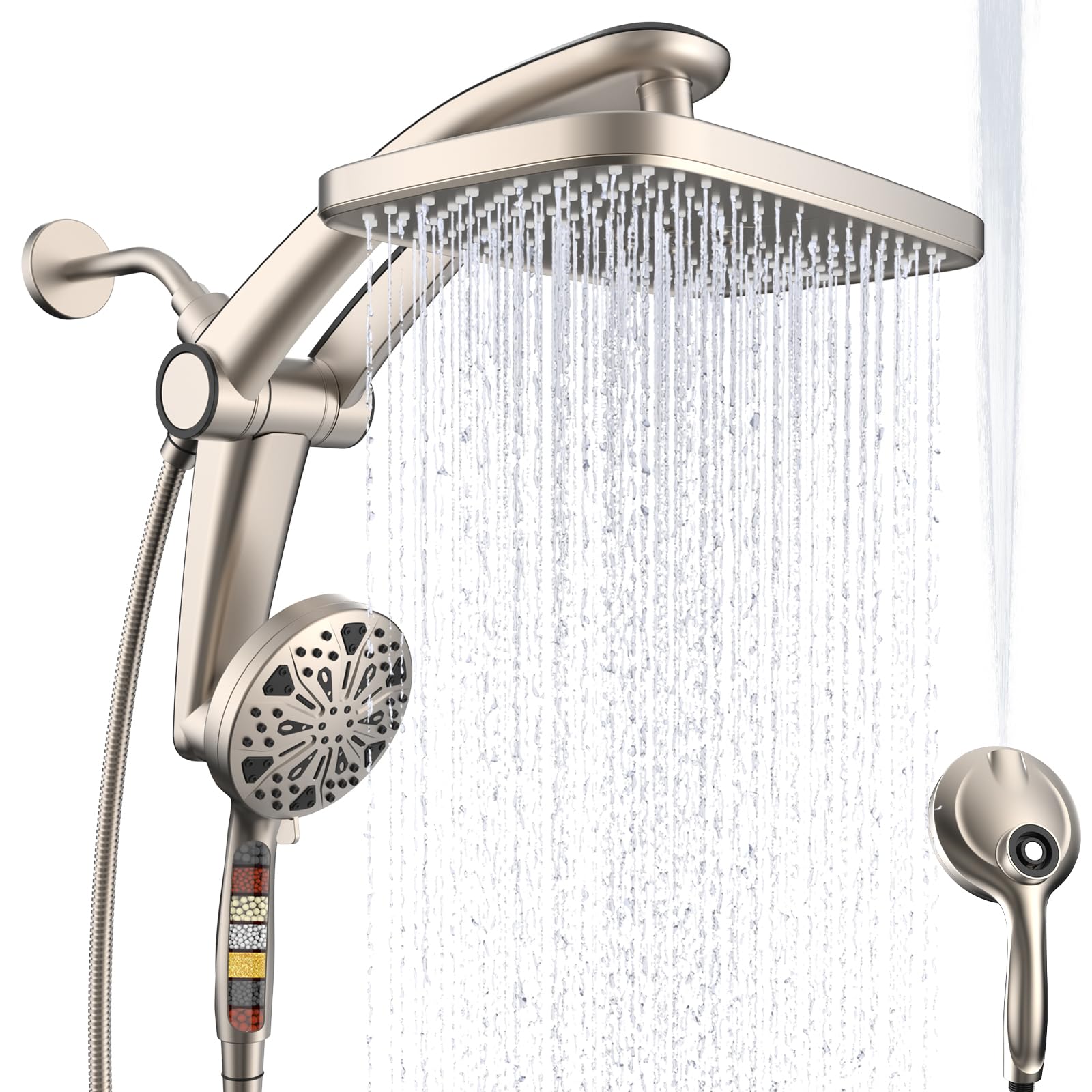 Razime Rainfall 12-inch Square Shower Head with Handheld Combo