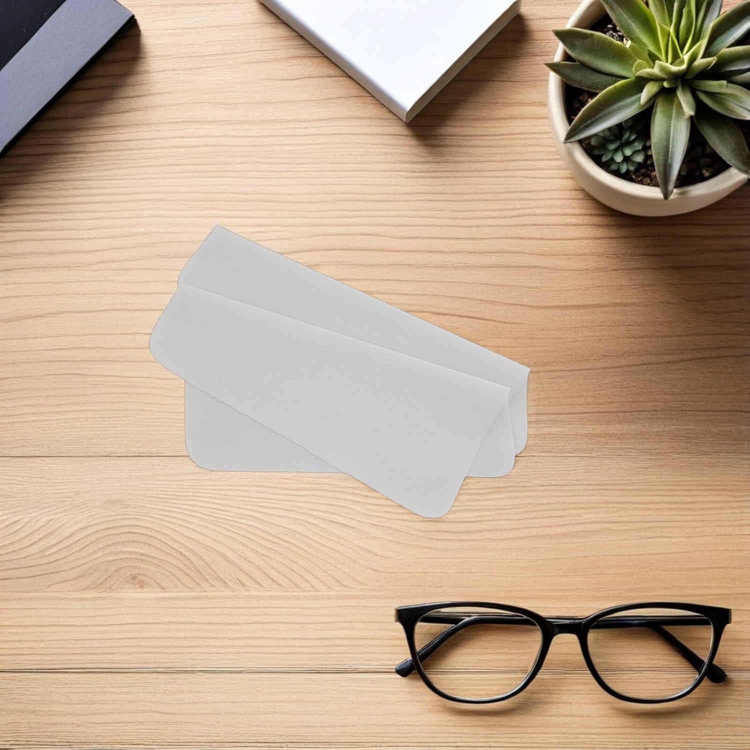 100pcs Double-Sided Microfiber Eyeglass Cleaning Cloths, Ultra-Soft Light Gray Suede-Like Lens Wipes for Glasses, Camera Lenses, and Electronic Screens