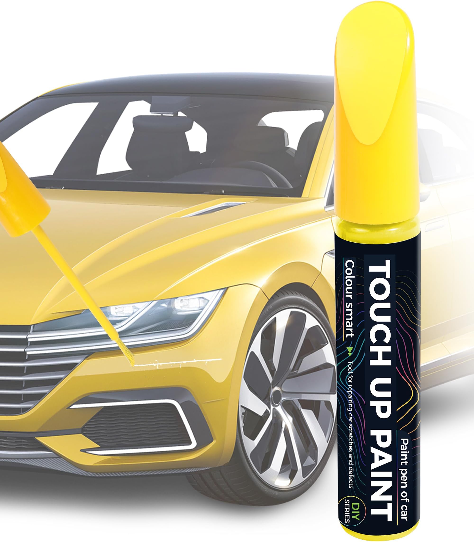 Paint Pen,Touch Up Paint Pen,Car Accessories,Erase Car Scratches,Car Paint,Car Paint Scratch Repair,Touch Up Paint for Cars,Car Scratch Remover Pen,Quick and Easy Car Scratch Repair (Yellow)