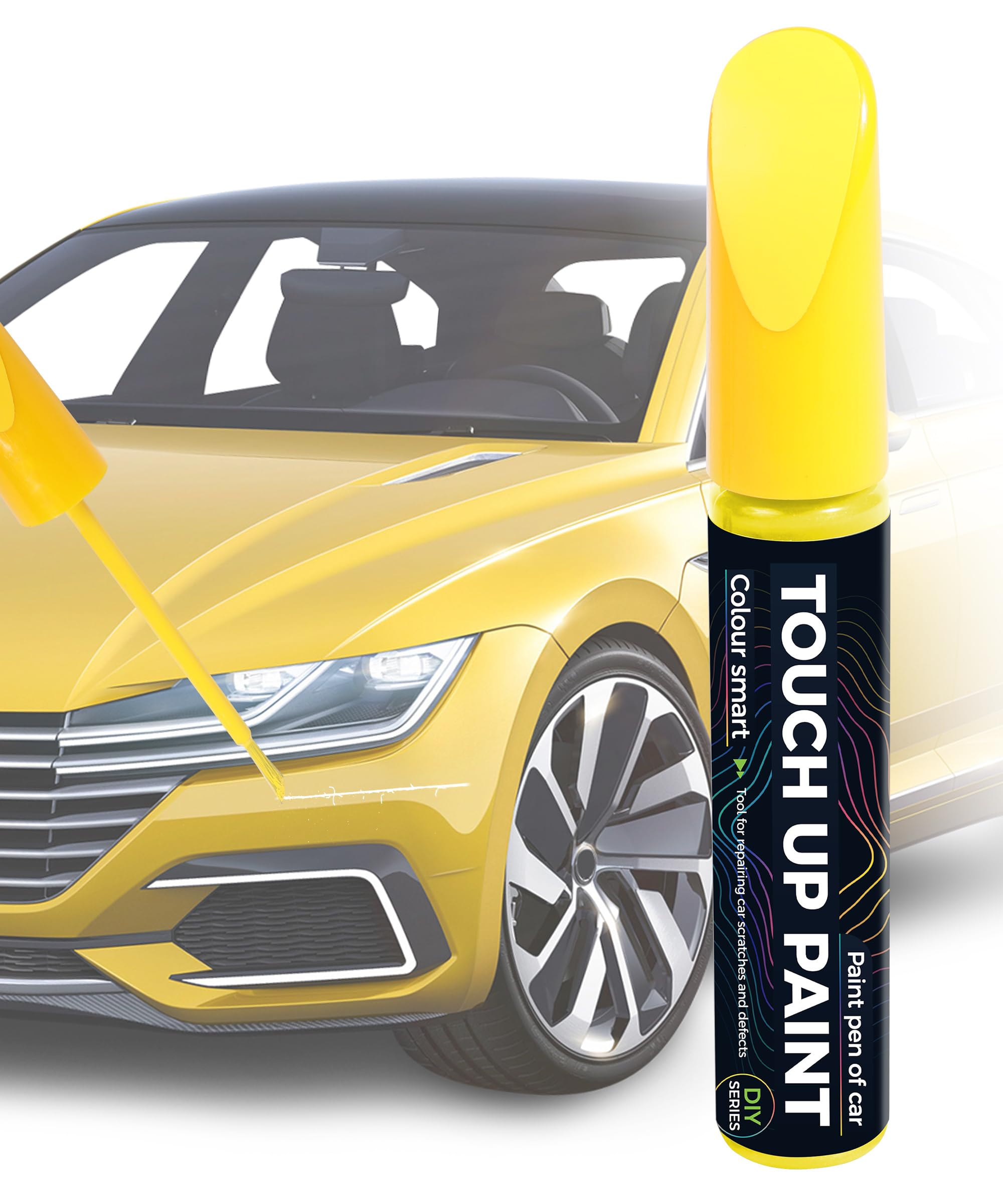 Paint Pen,Touch Up Paint Pen,Car Accessories,Erase Car Scratches,Car Paint,Car Paint Scratch Repair,Touch Up Paint for Cars,Car Scratch Remover Pen,Quick and Easy Car Scratch Repair (Yellow)