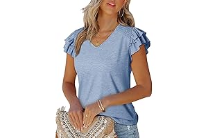 Women's Casual Ruffle Short Sleeve Tops