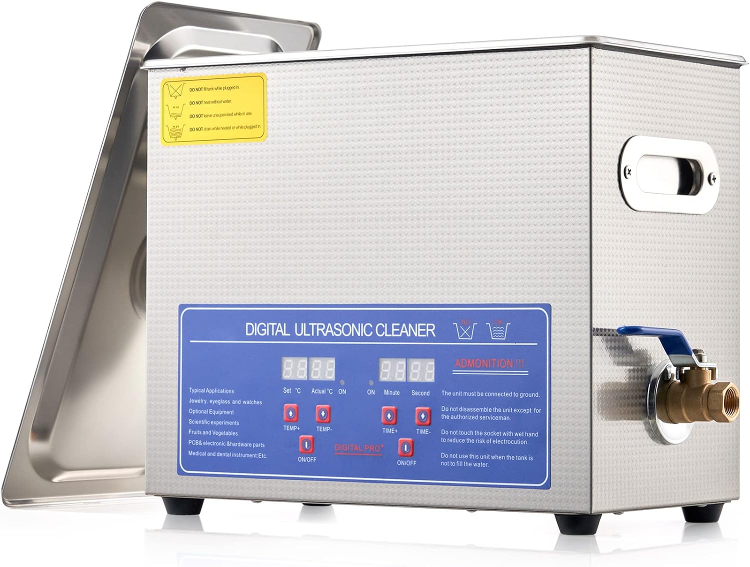 CREWORKS Ultrasonic Cleaner with Heater and Timer, 1.6 gal Ultrasonic Cleaning