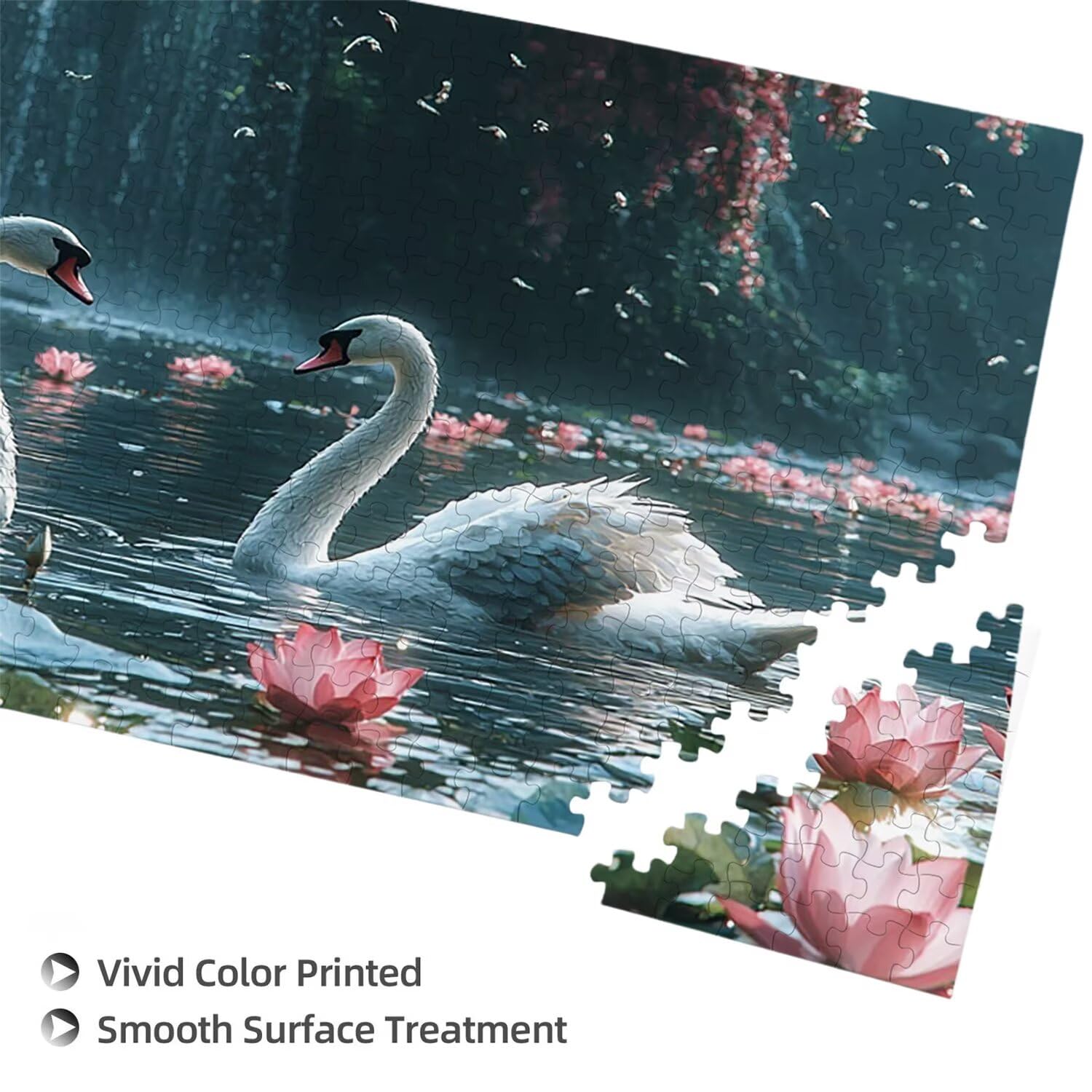 Puzzle para Adultos 1692 Piezas, Cisne de Loto Puzzle, Difícil, Desafiante, Rompecabezas Encajan Perfectamente, Letras en la Parte Posterior, sin Polvo, Regalo para Personas Mayores (179x31cm) v-332