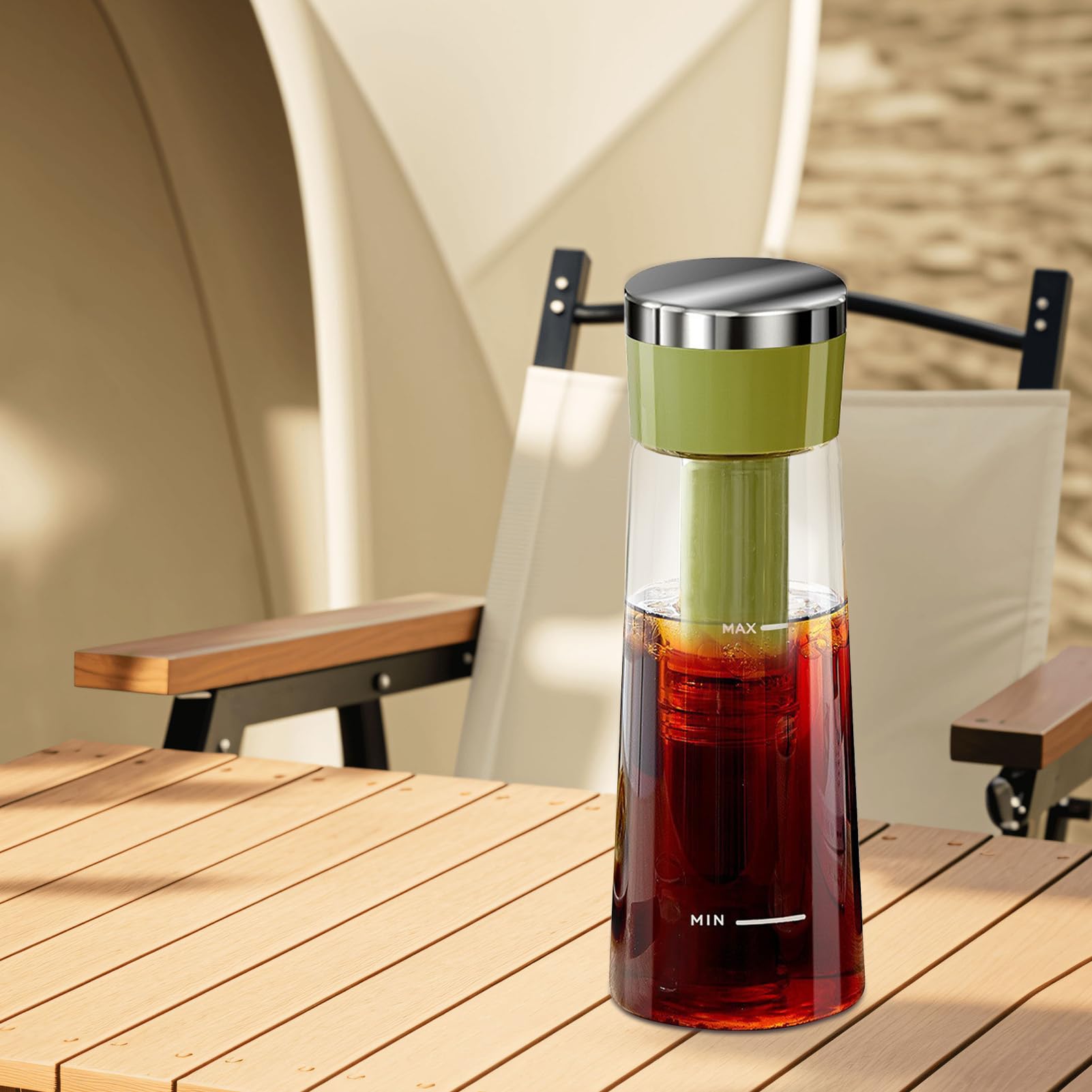 Caraffa In Per Caffè Freddo | Preparatore Tè Freddo 750ml - Contenitore Caffè Ghiacciato Unisex per Famiglia Casa Ufficio Esterno